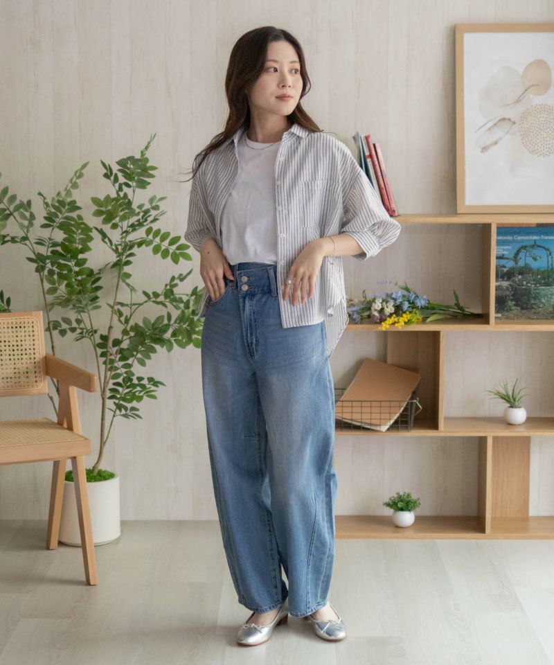 nAvy  スラブ前開き7分袖シャツ レディース商品画像-26