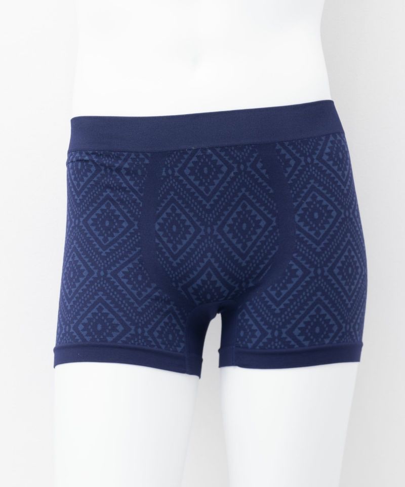 NAVY  オルテガ柄成型ボクサーパンツ メンズ メール便 対応商品商品画像-1