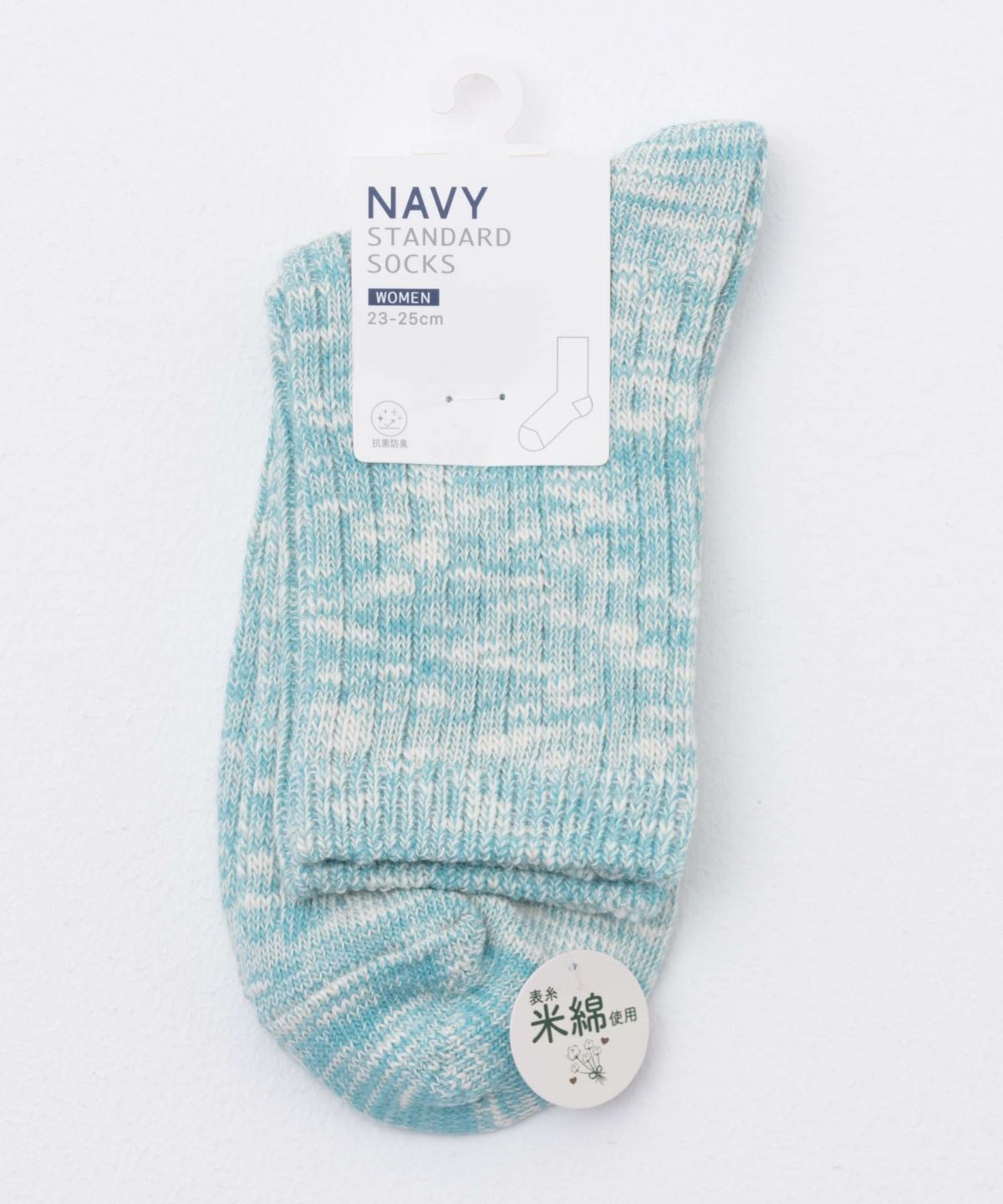 NAVY クオーターソックス USAコットンスラブ レディース