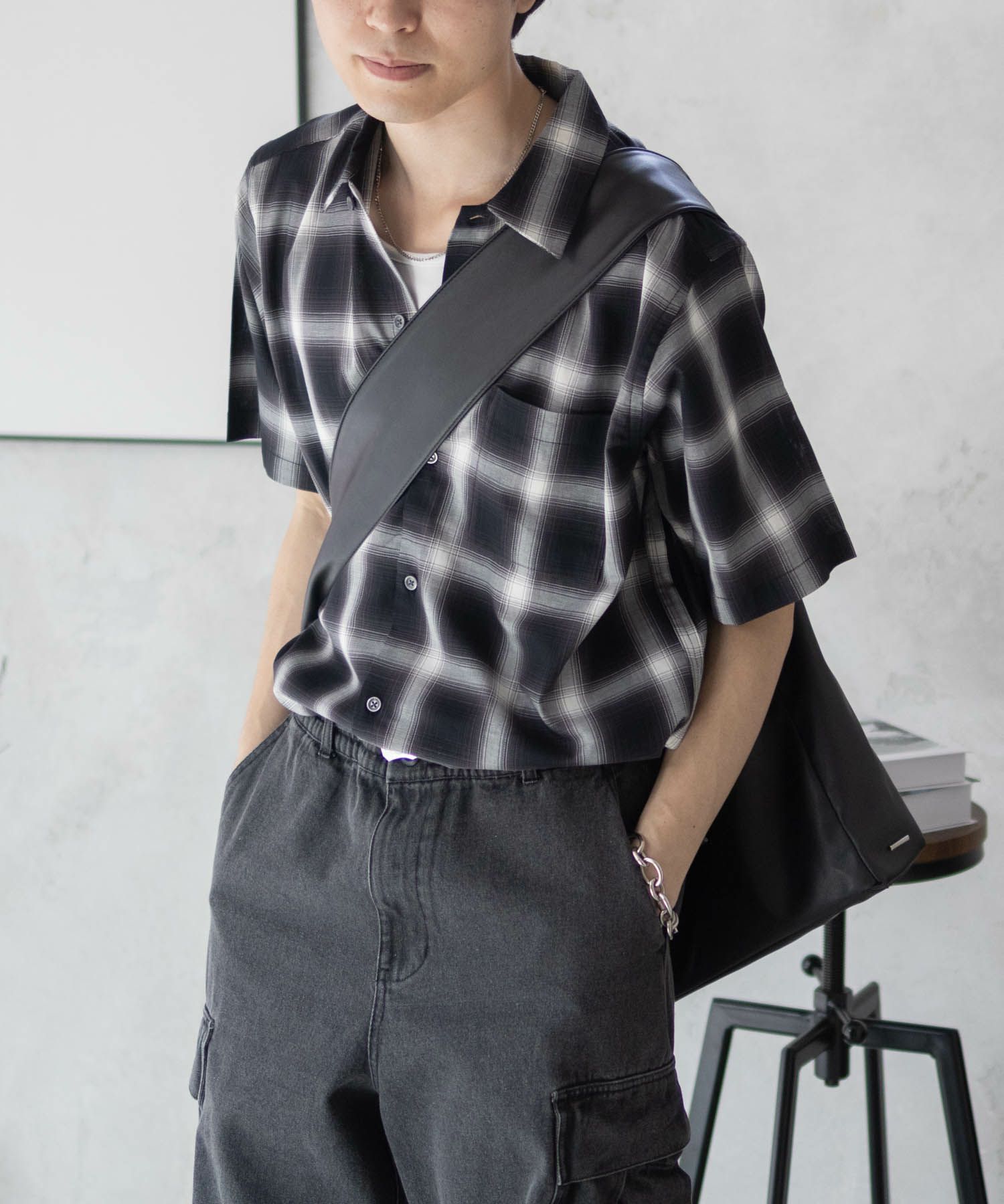 MOSSIMO オンブレチェックシャツ メンズ