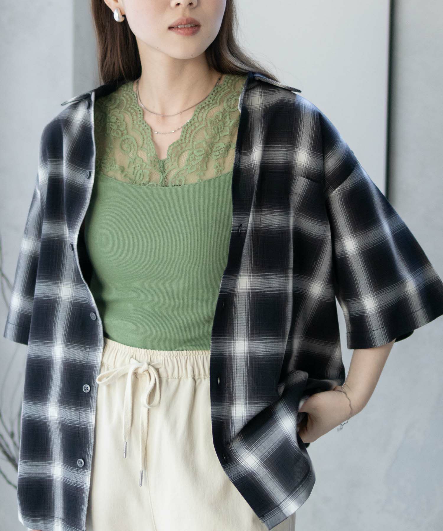 MOSSIMO オンブレチェックシャツ メンズ商品画像-2