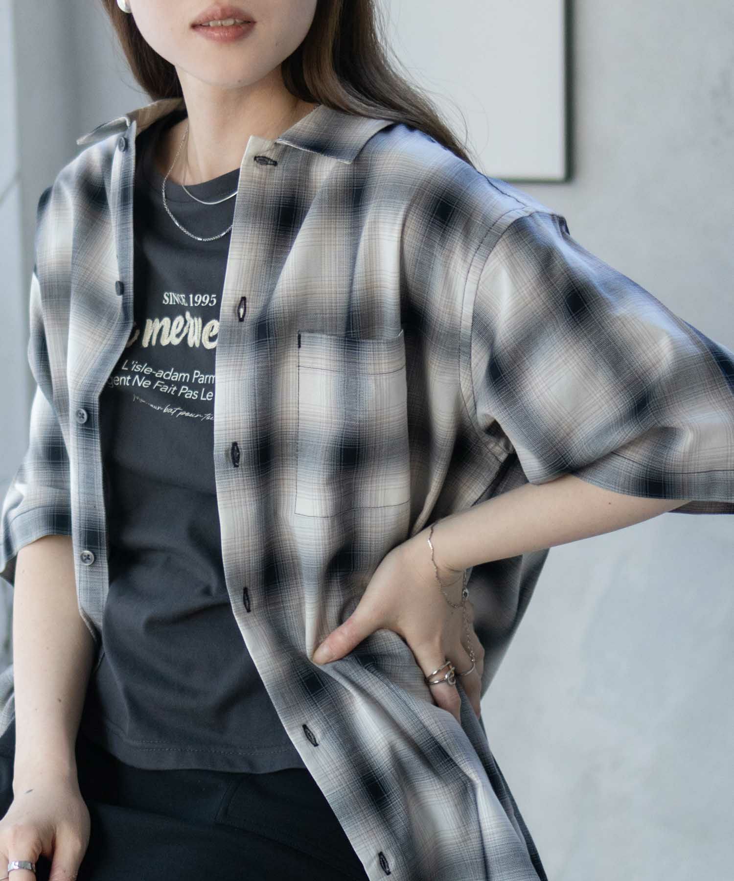 MOSSIMO オンブレチェックシャツ メンズ