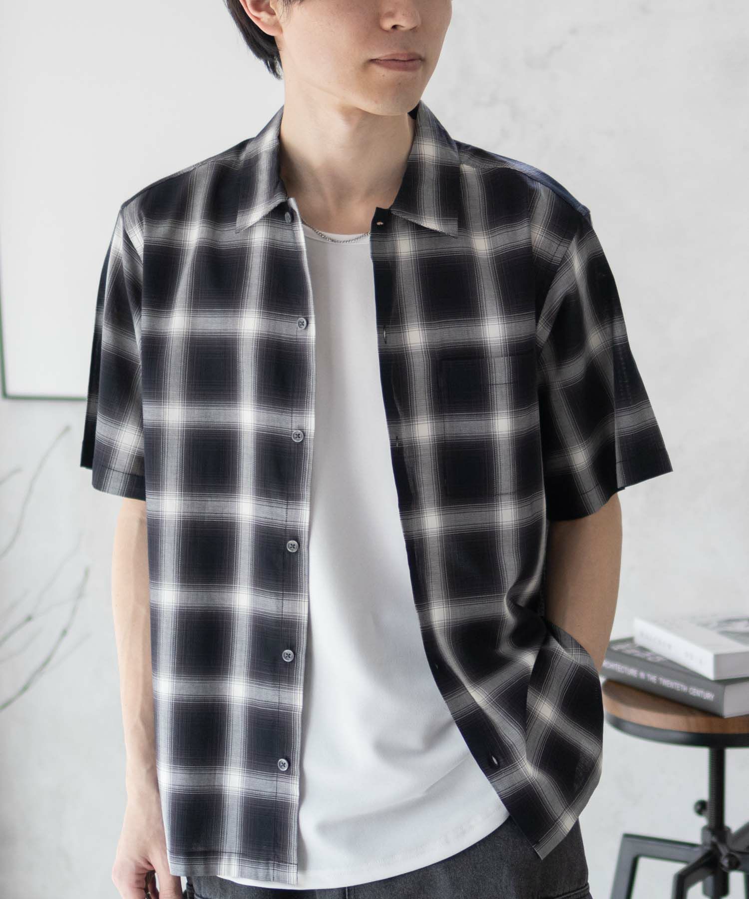 MOSSIMO オンブレチェックシャツ メンズ