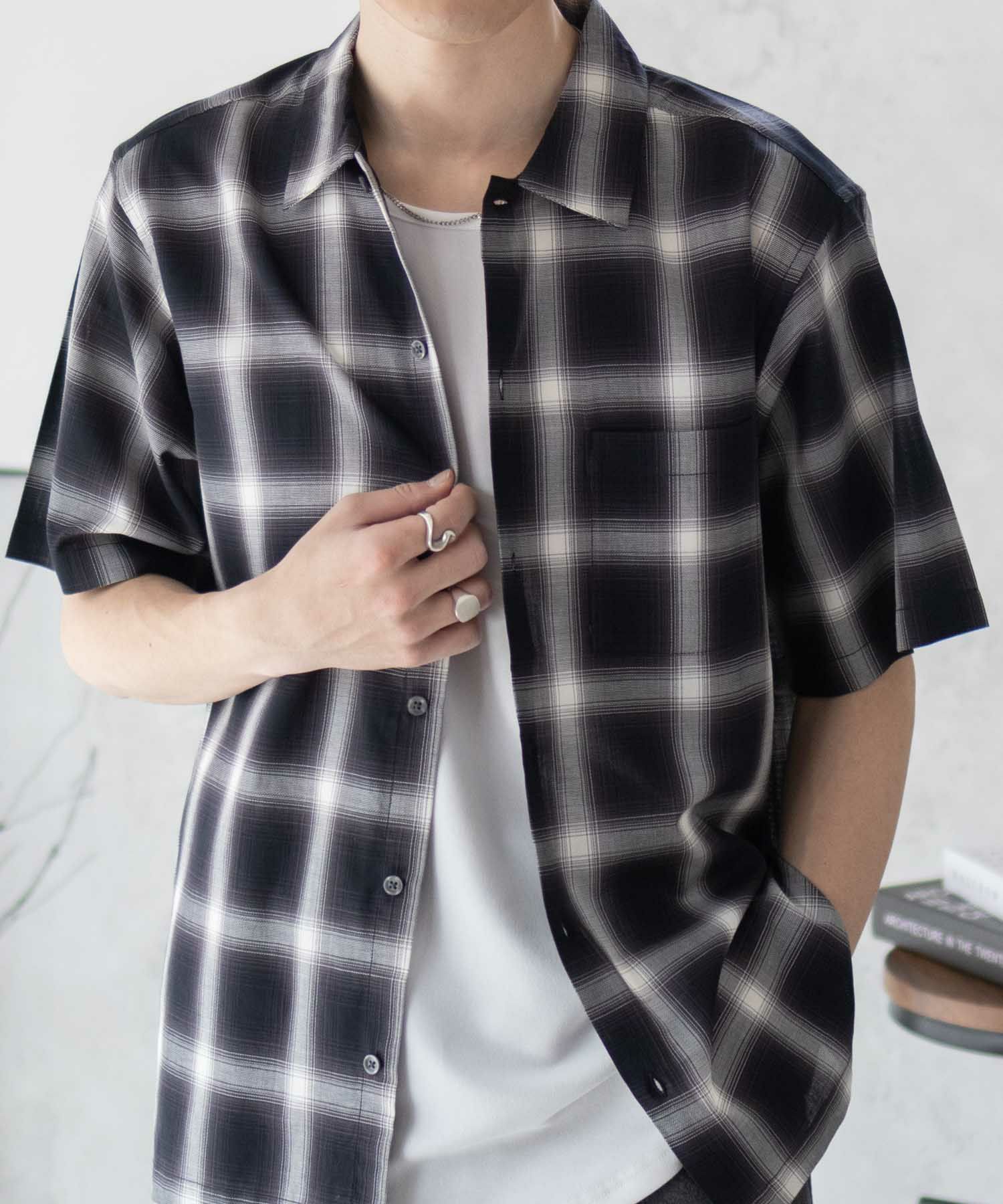 MOSSIMO オンブレチェックシャツ メンズ