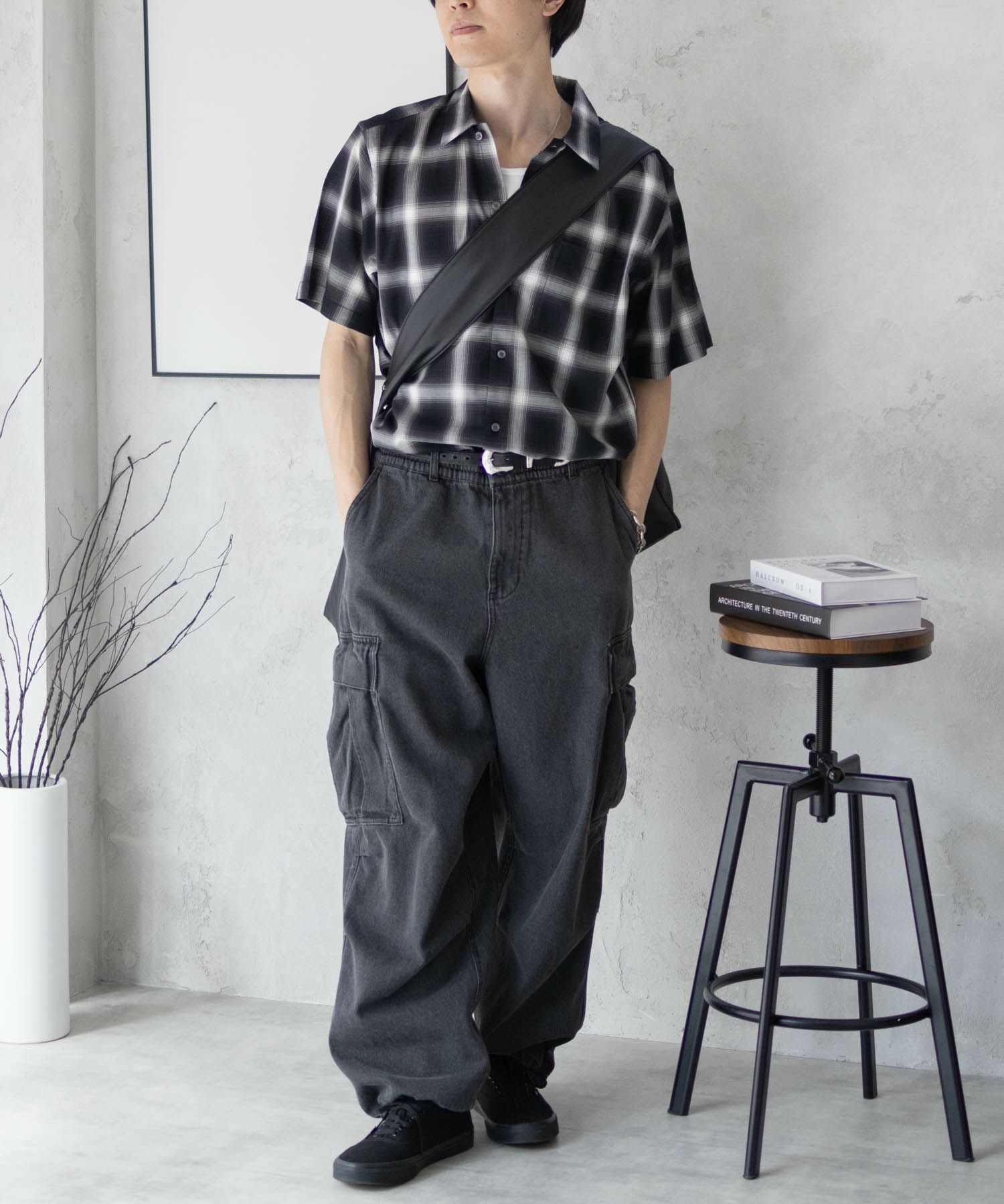 MOSSIMO オンブレチェックシャツ メンズ