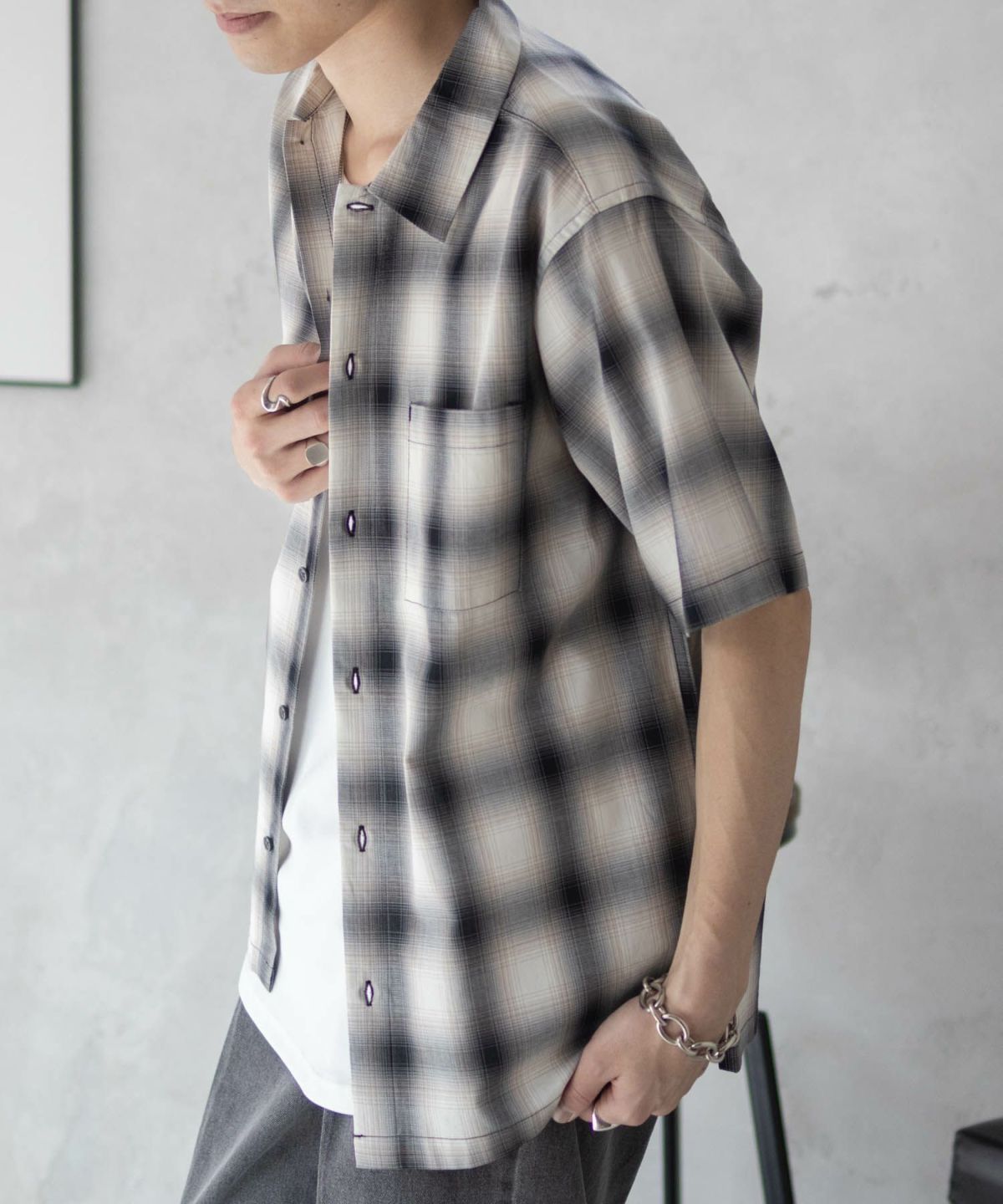 MOSSIMO オンブレチェックシャツ メンズ