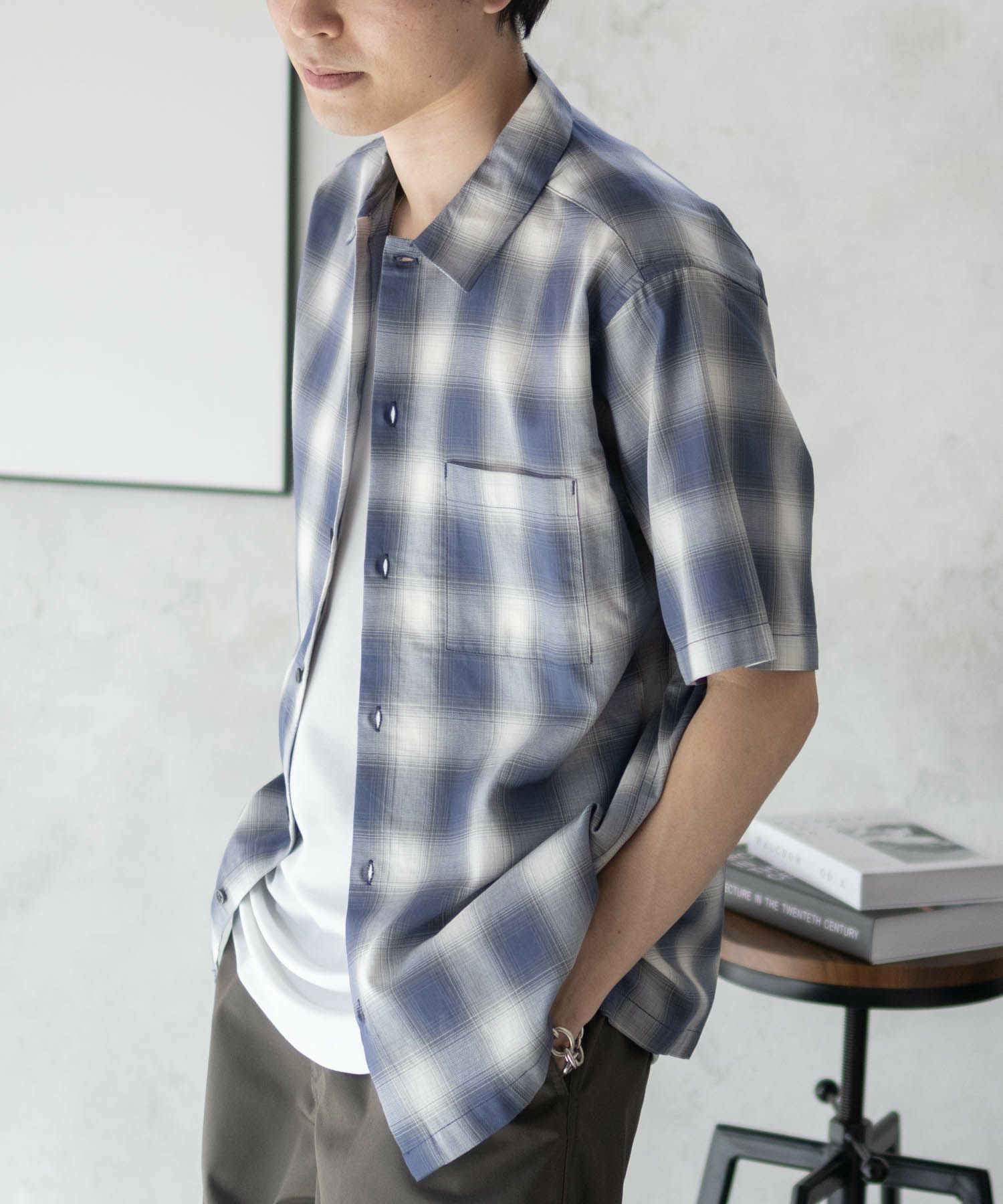 MOSSIMO オンブレチェックシャツ メンズ
