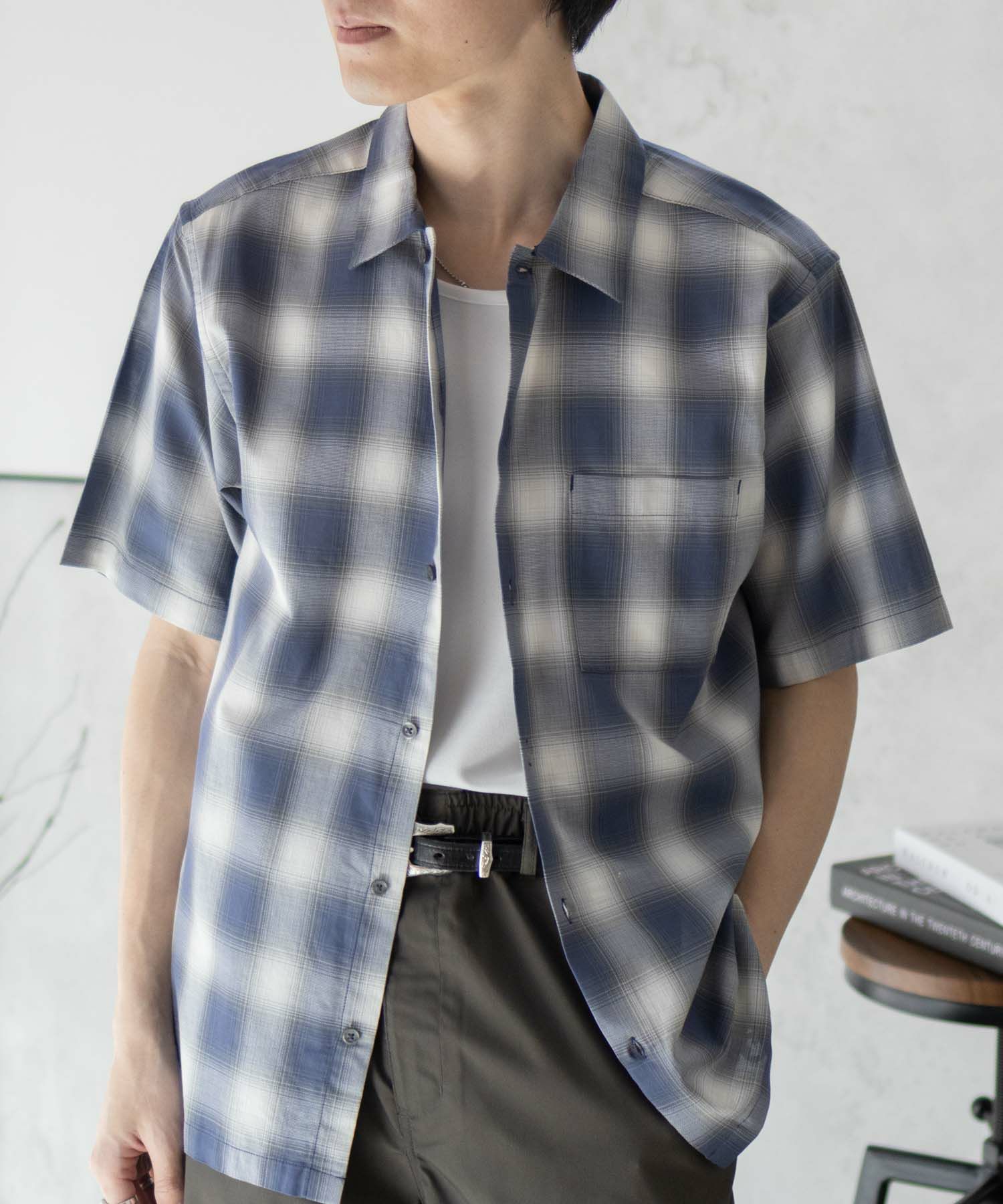 MOSSIMO オンブレチェックシャツ メンズ