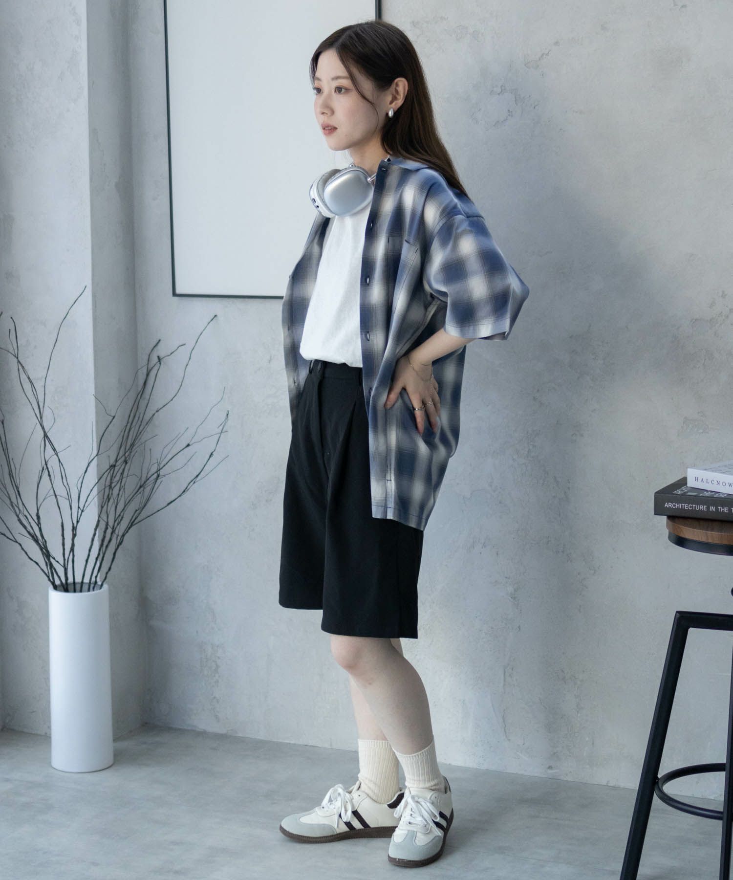 MOSSIMO オンブレチェックシャツ メンズ