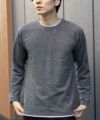 NAVY メランジレイヤーTシャツ メンズ