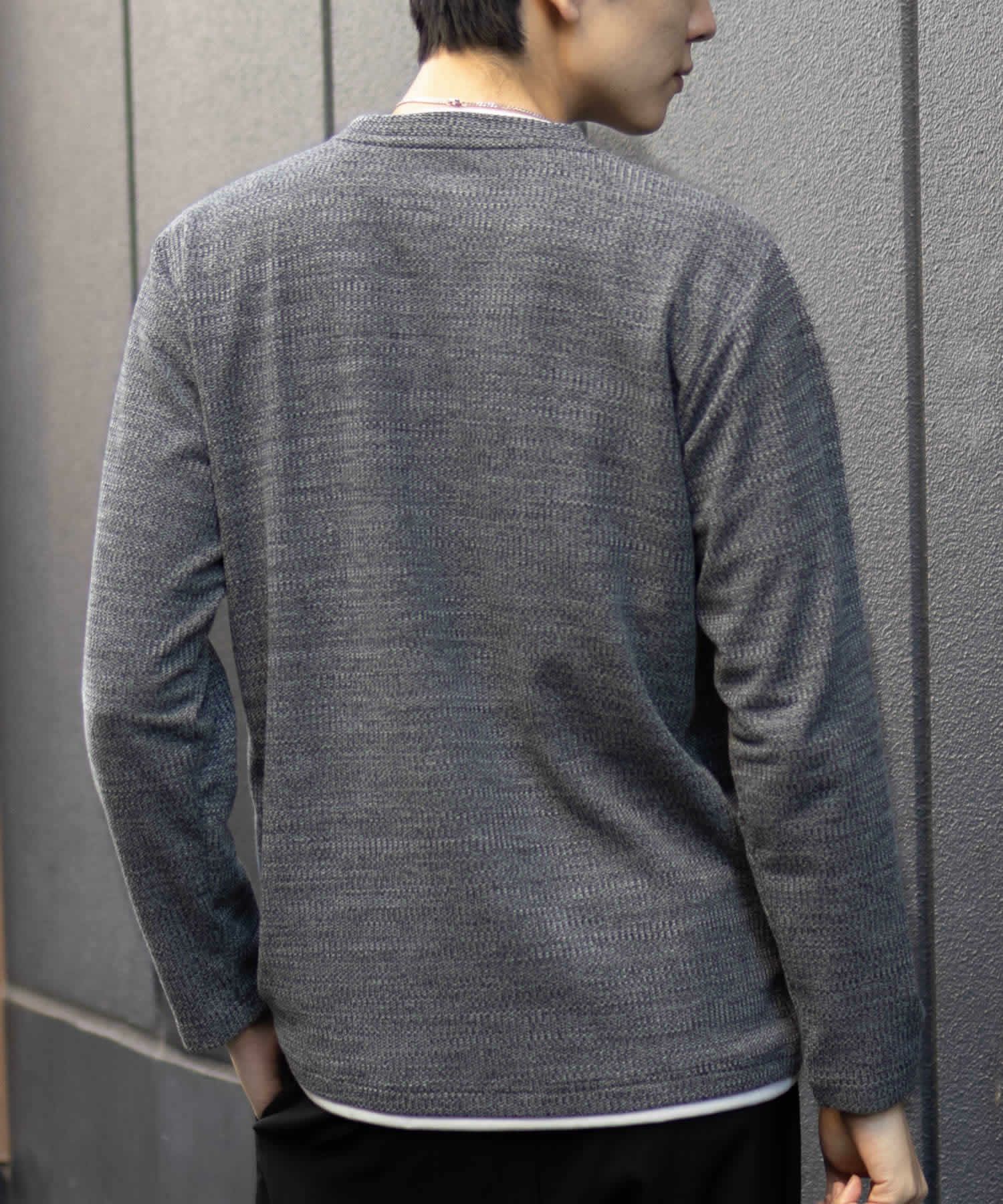 NAVY  メランジレイヤーTシャツ メンズ商品サムネイル-8