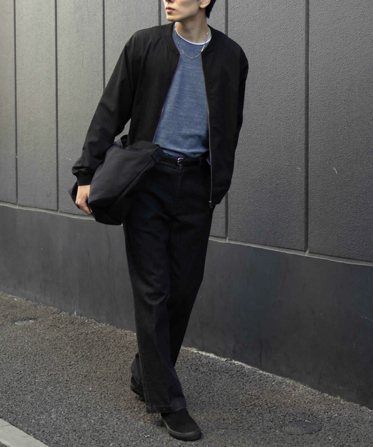 NAVY メランジレイヤーTシャツ メンズ