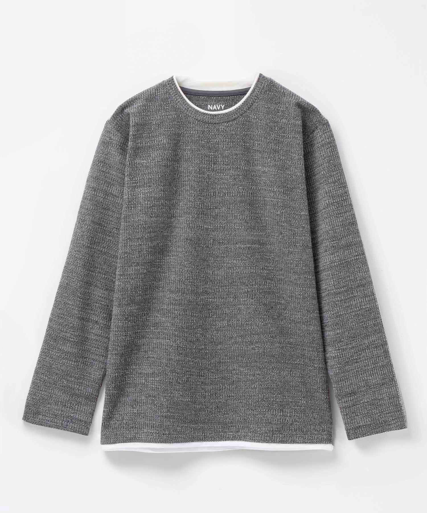 NAVY  メランジレイヤーTシャツ メンズ商品サムネイル-18
