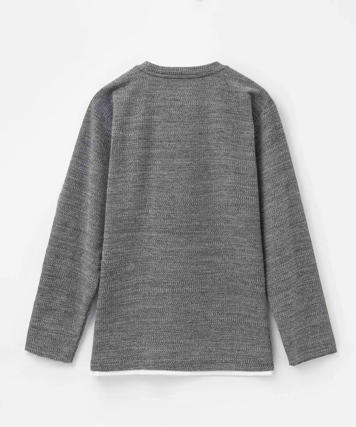 NAVY メランジレイヤーTシャツ メンズ