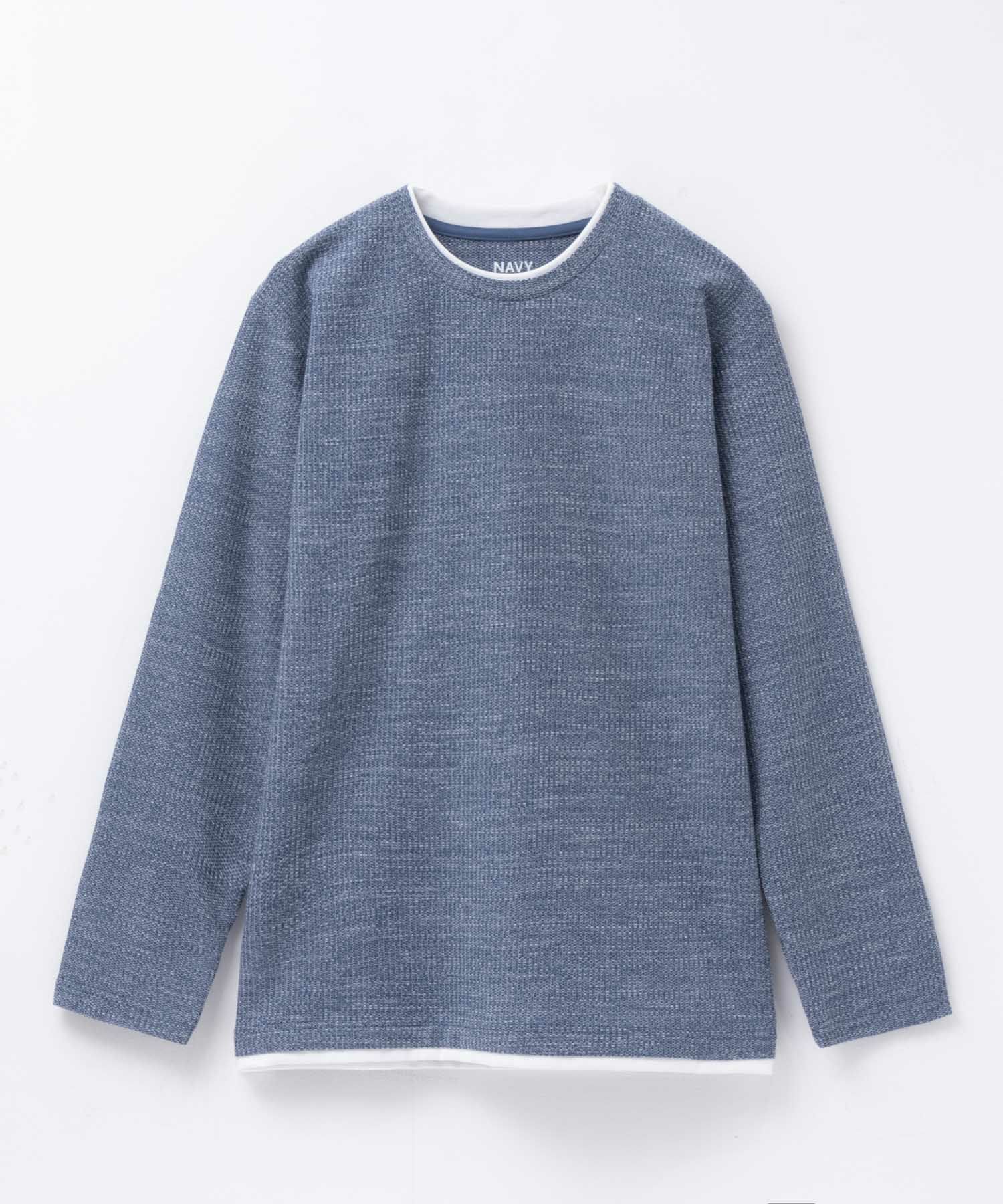NAVY  メランジレイヤーTシャツ メンズ商品画像-20