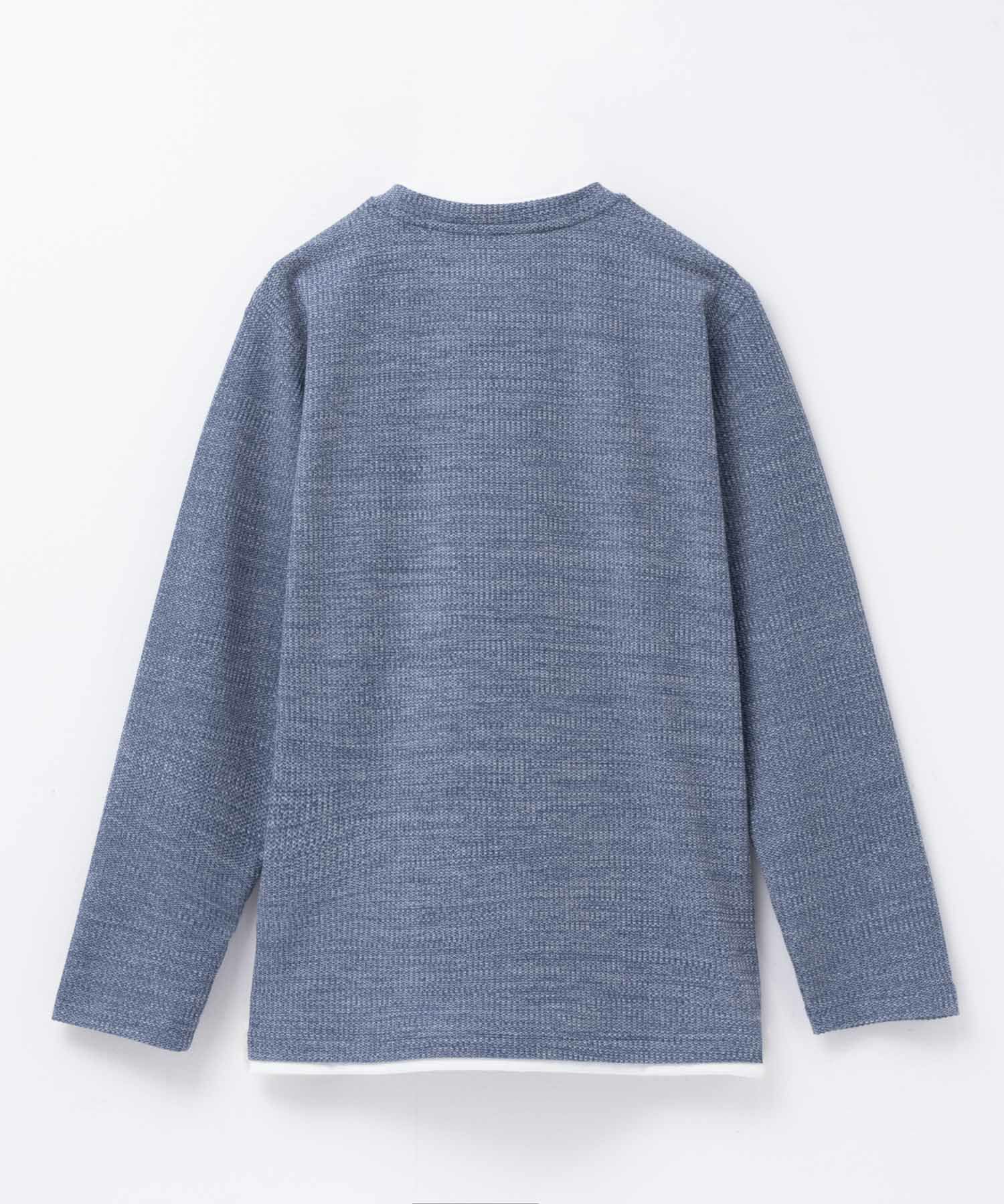 NAVY メランジレイヤーTシャツ メンズ