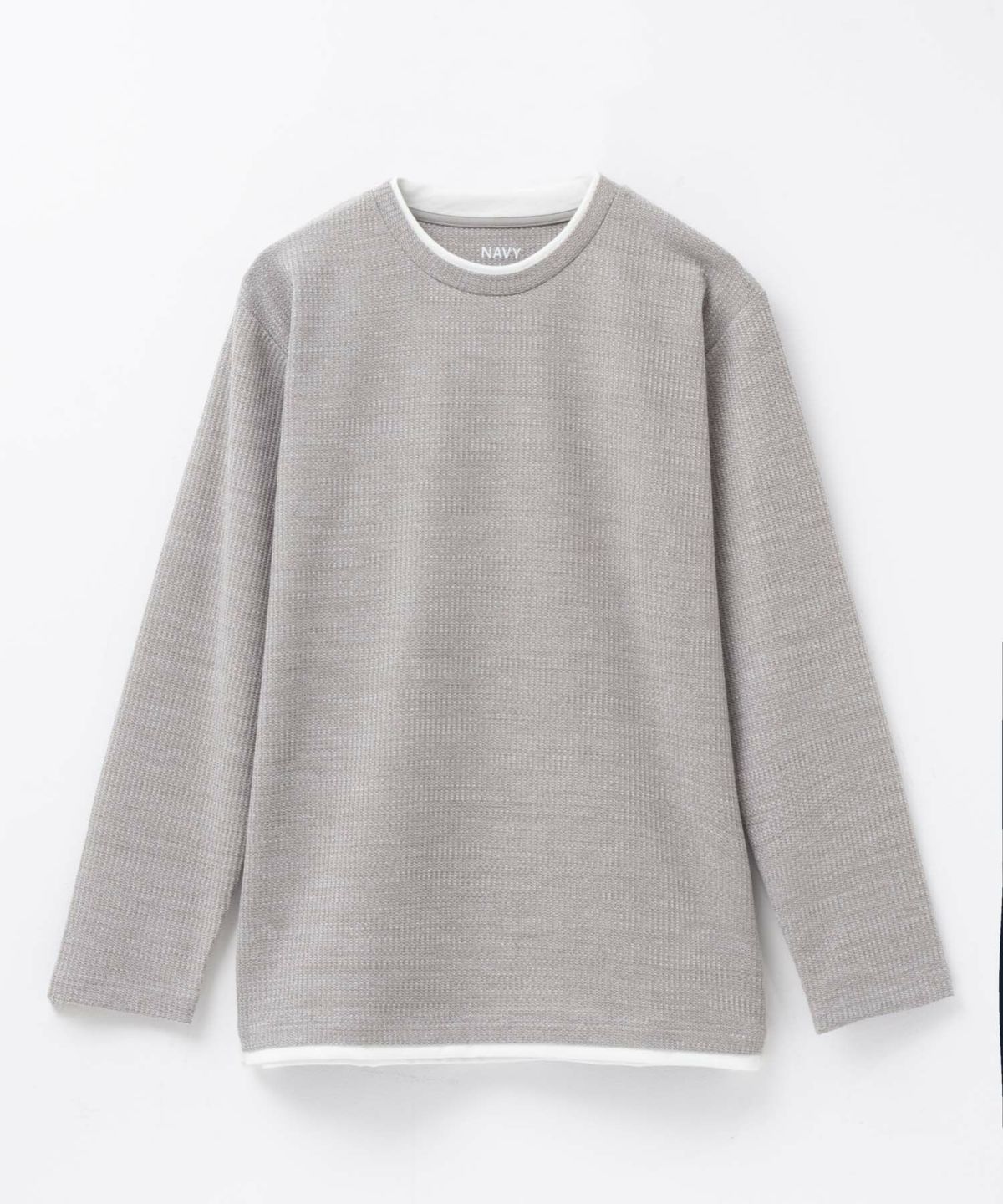 NAVY メランジレイヤーTシャツ メンズ