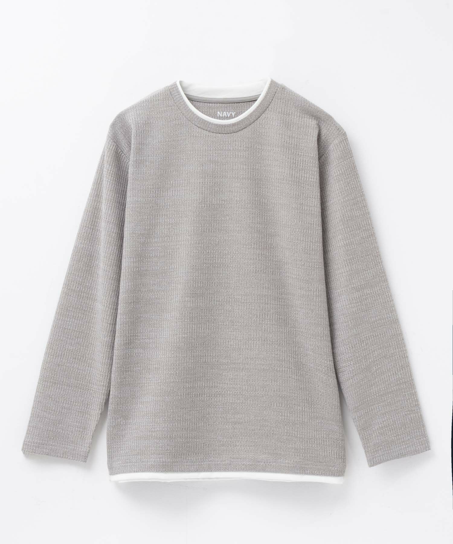 NAVY メランジレイヤーTシャツ メンズ
