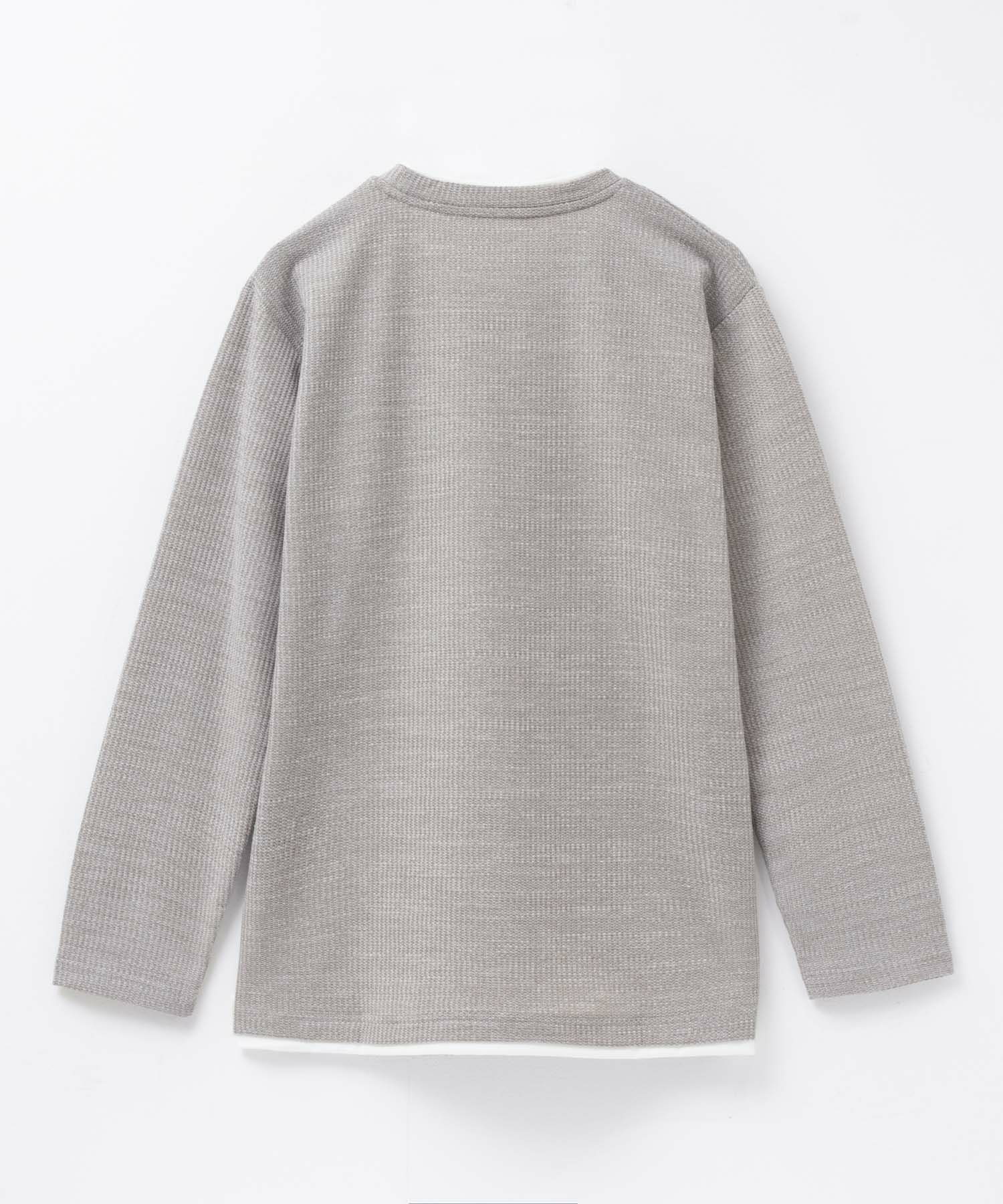 NAVY メランジレイヤーTシャツ メンズ