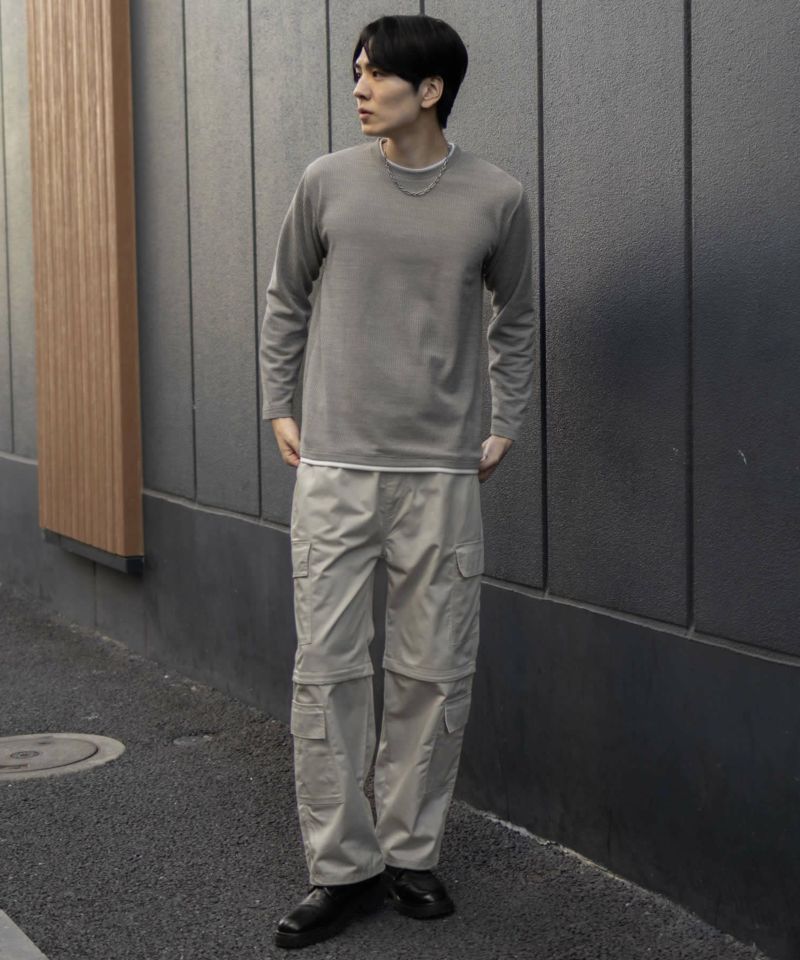 NAVY  メランジレイヤーTシャツ メンズ商品画像-27