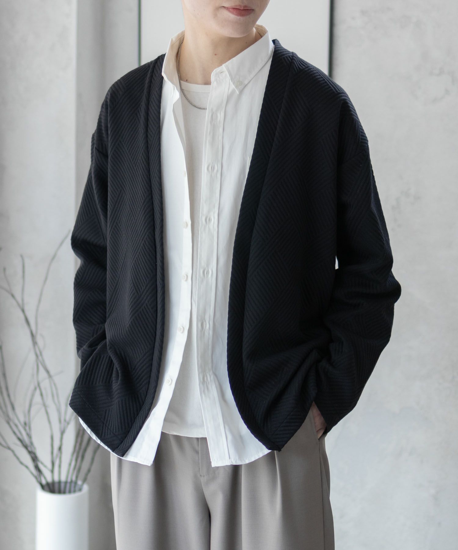 URBAN COLLECTION 膨れジャガードカーディガン メンズ