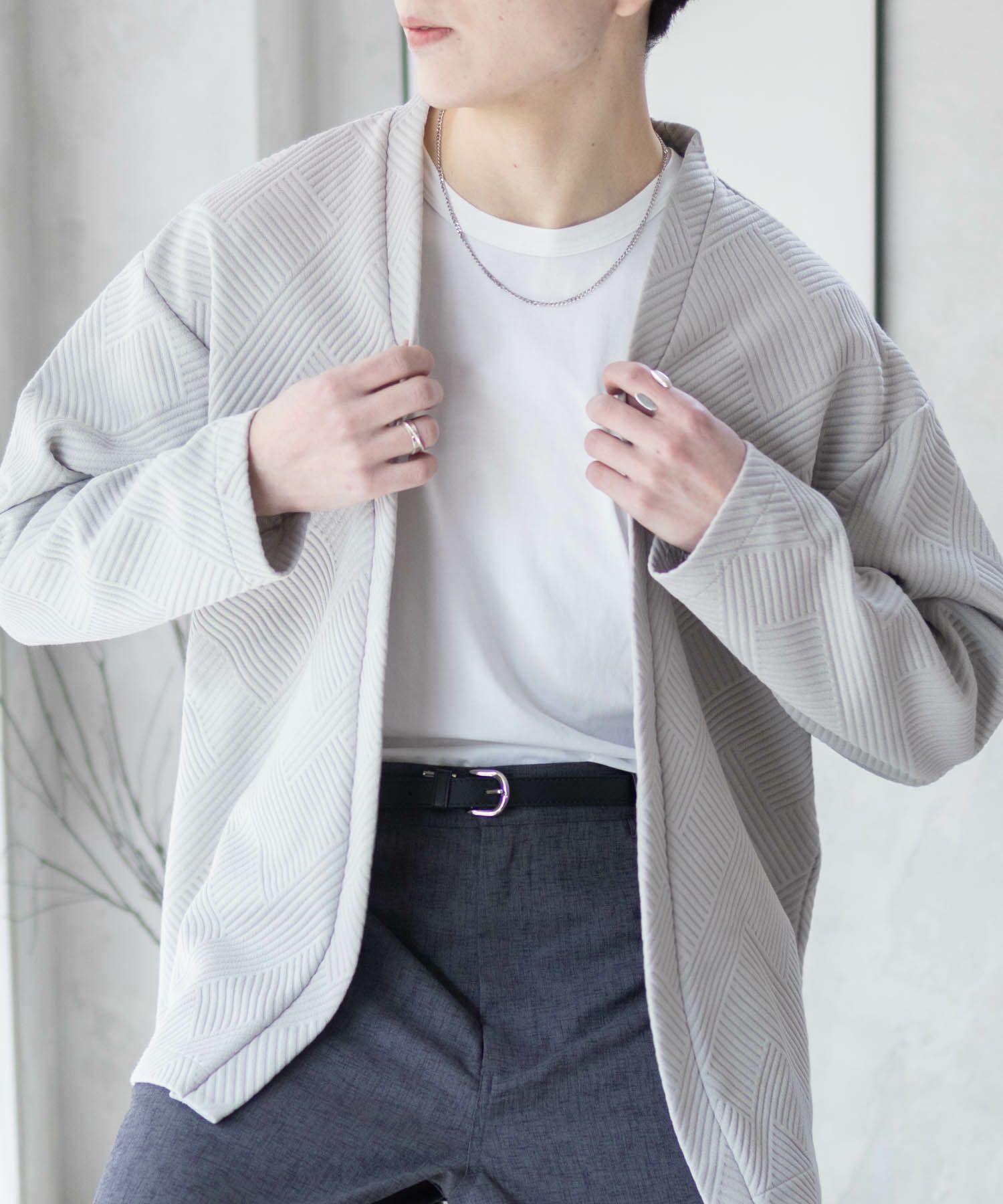 URBAN COLLECTION 膨れジャガードカーディガン メンズ