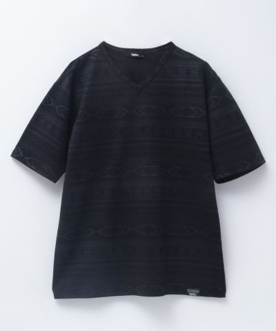 MOSSIMO  オルテガ柄ジャガードVネックTシャツ メンズ ネコポス 対応商品