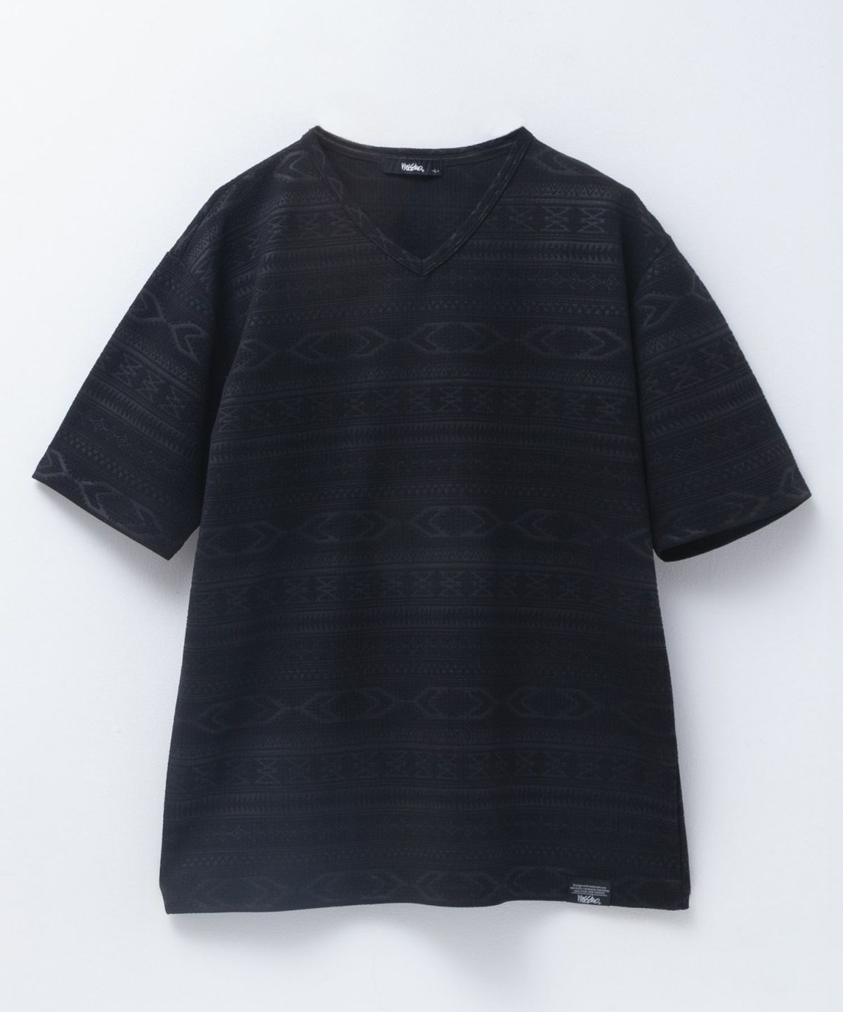 MOSSIMO オルテガ柄ジャガードVネックTシャツ メンズ ネコポス 対応商品