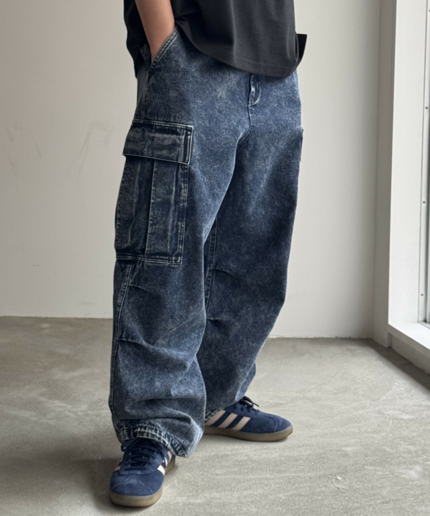 NAVY デニムカーゴパンツ メンズ