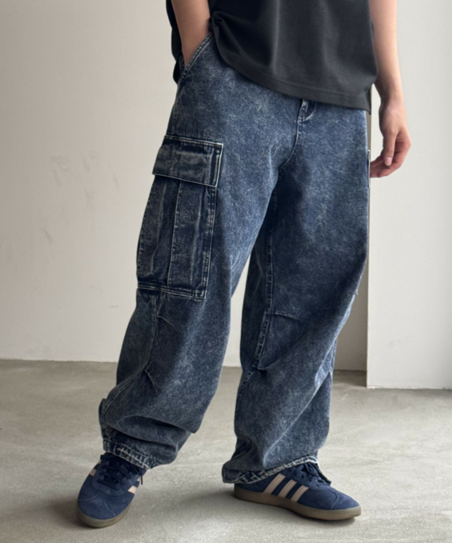NAVY デニムカーゴパンツ メンズ