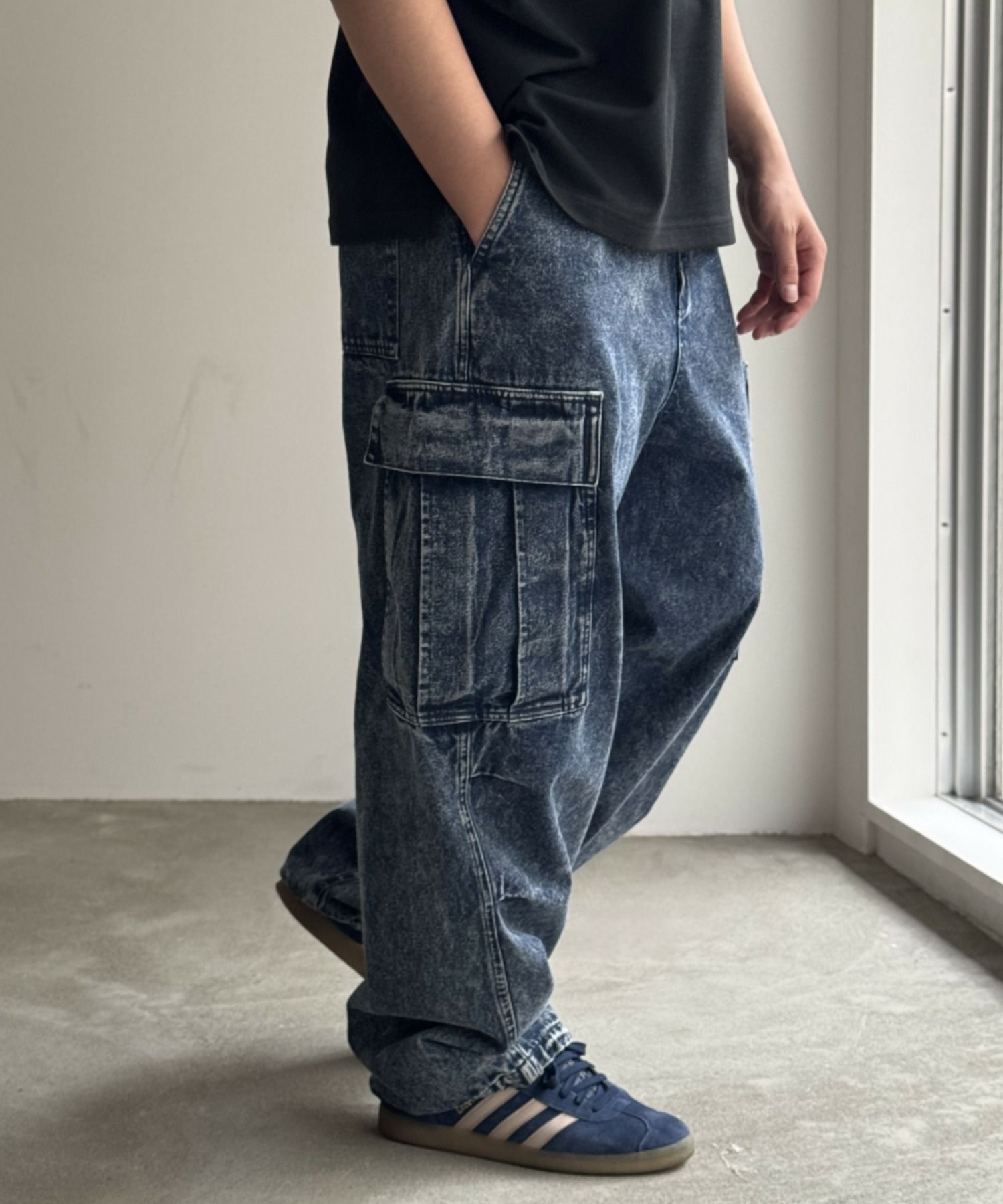 NAVY デニムカーゴパンツ メンズ