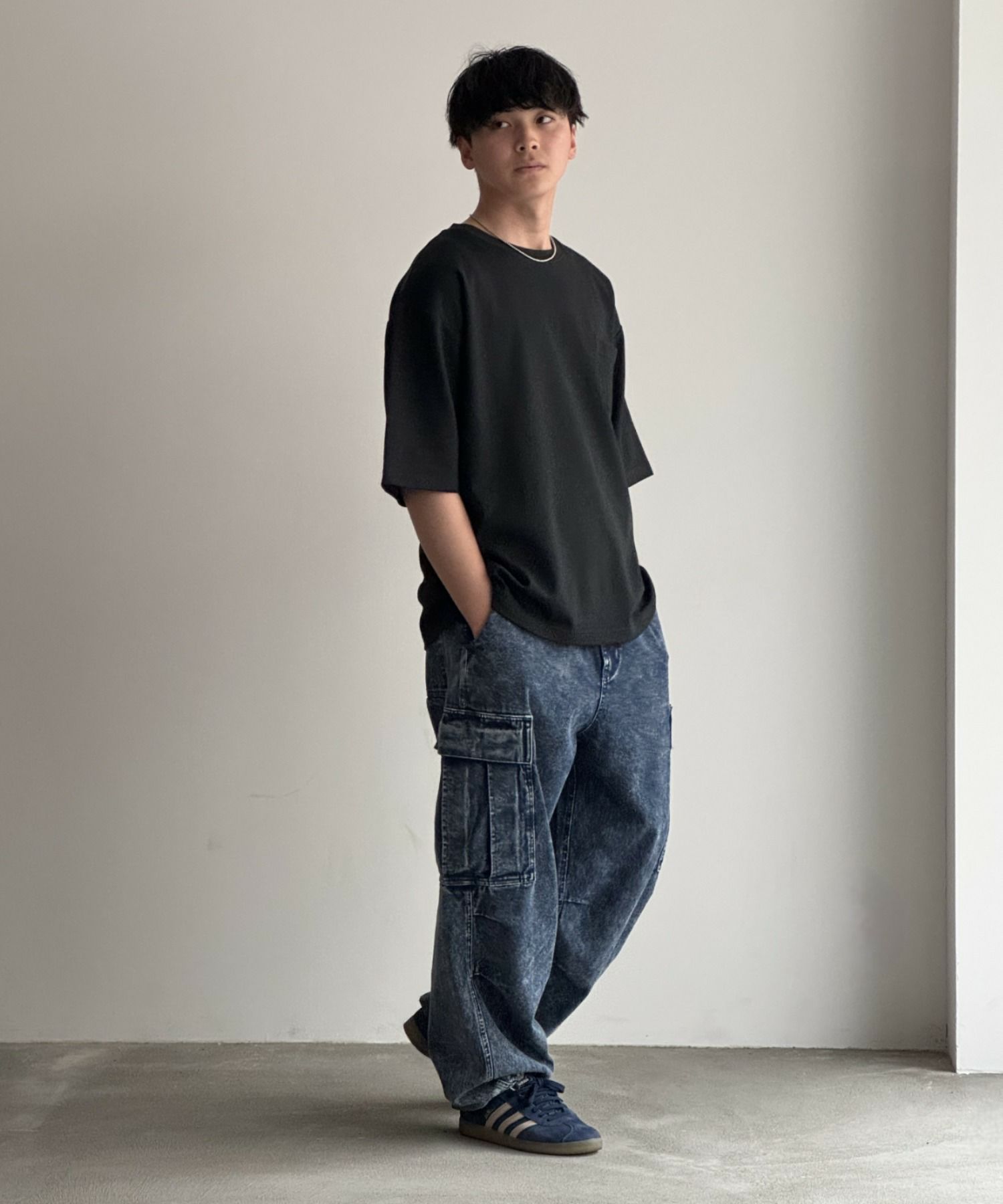 NAVY デニムカーゴパンツ メンズ