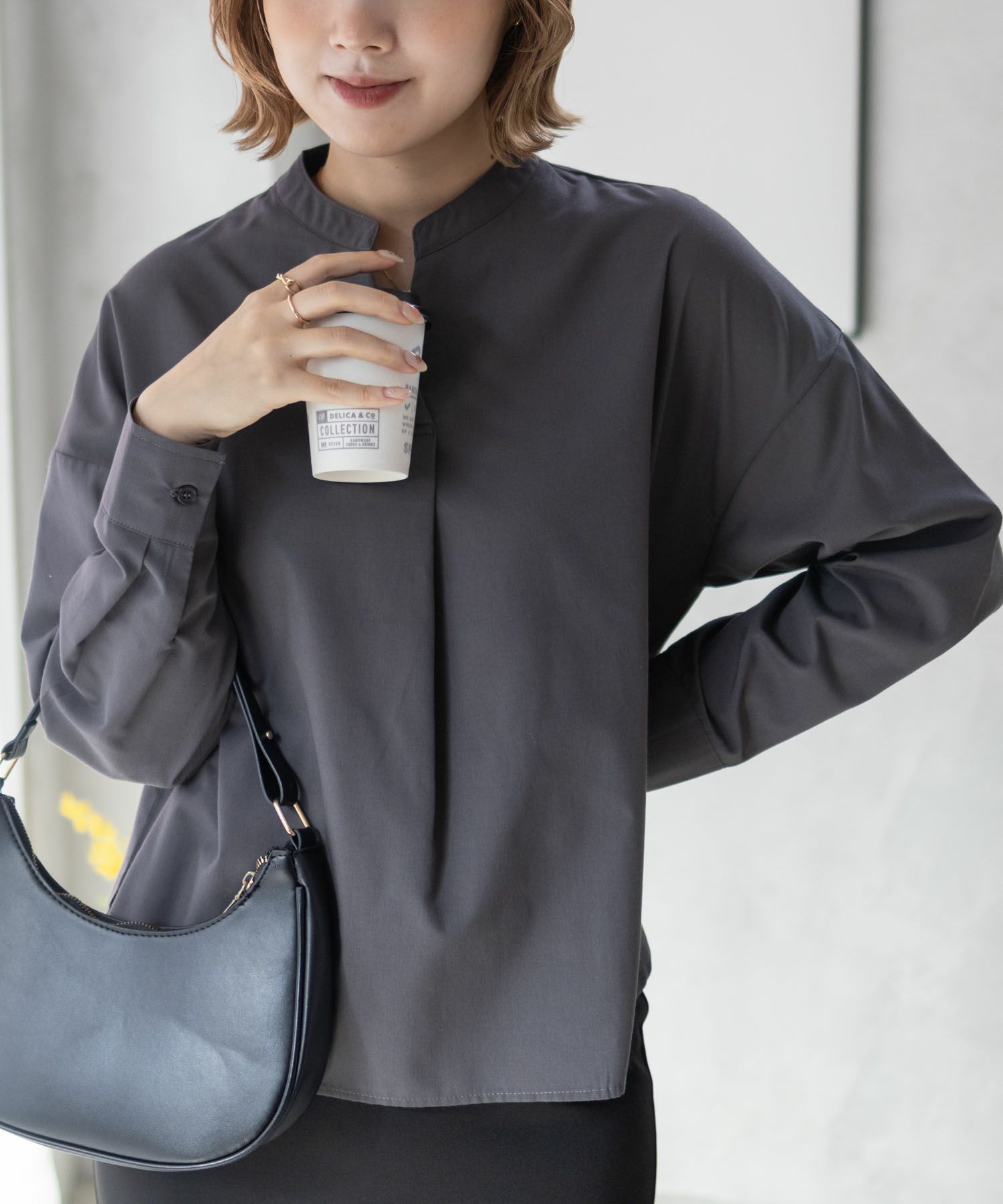 nAvy スキッパーブラウス レディース