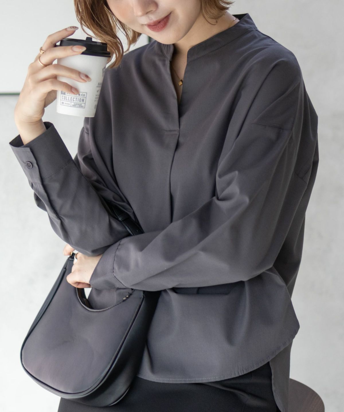 nAvy スキッパーブラウス レディース