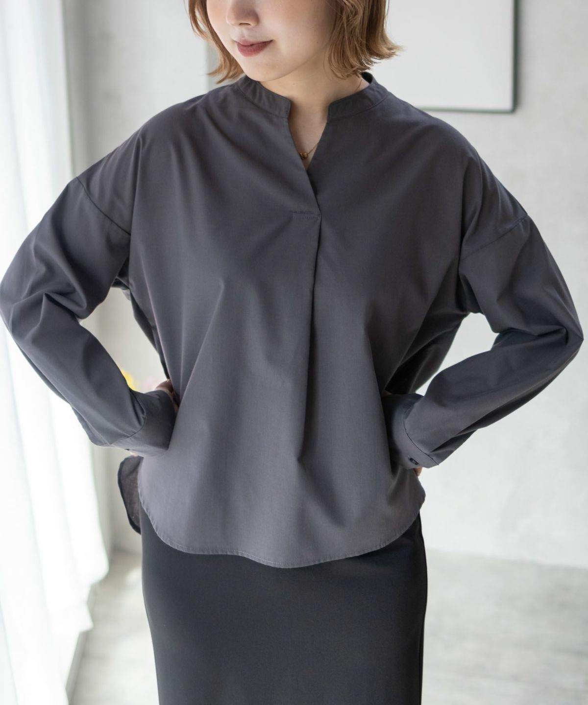 nAvy スキッパーブラウス レディース