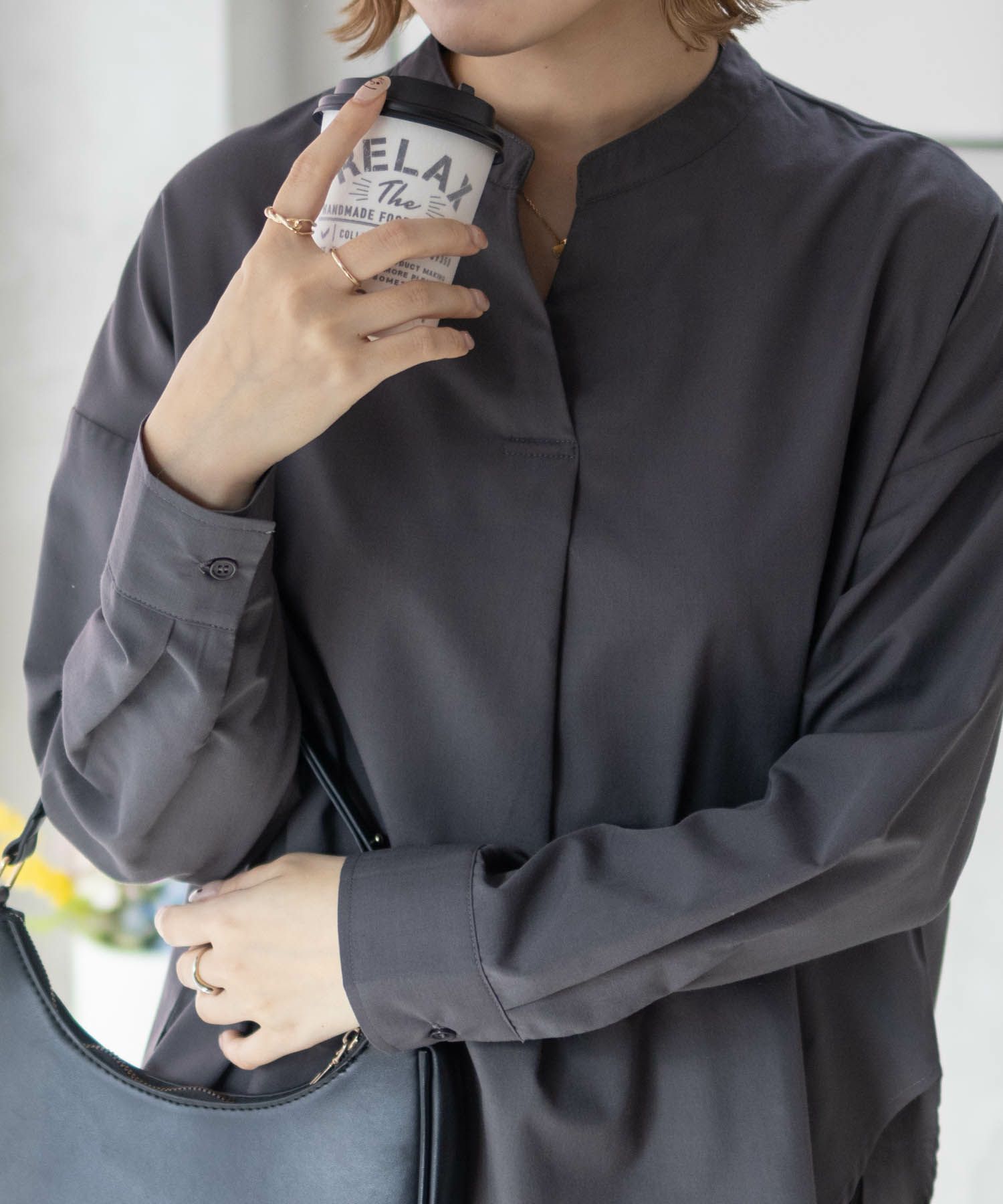 nAvy スキッパーブラウス レディース