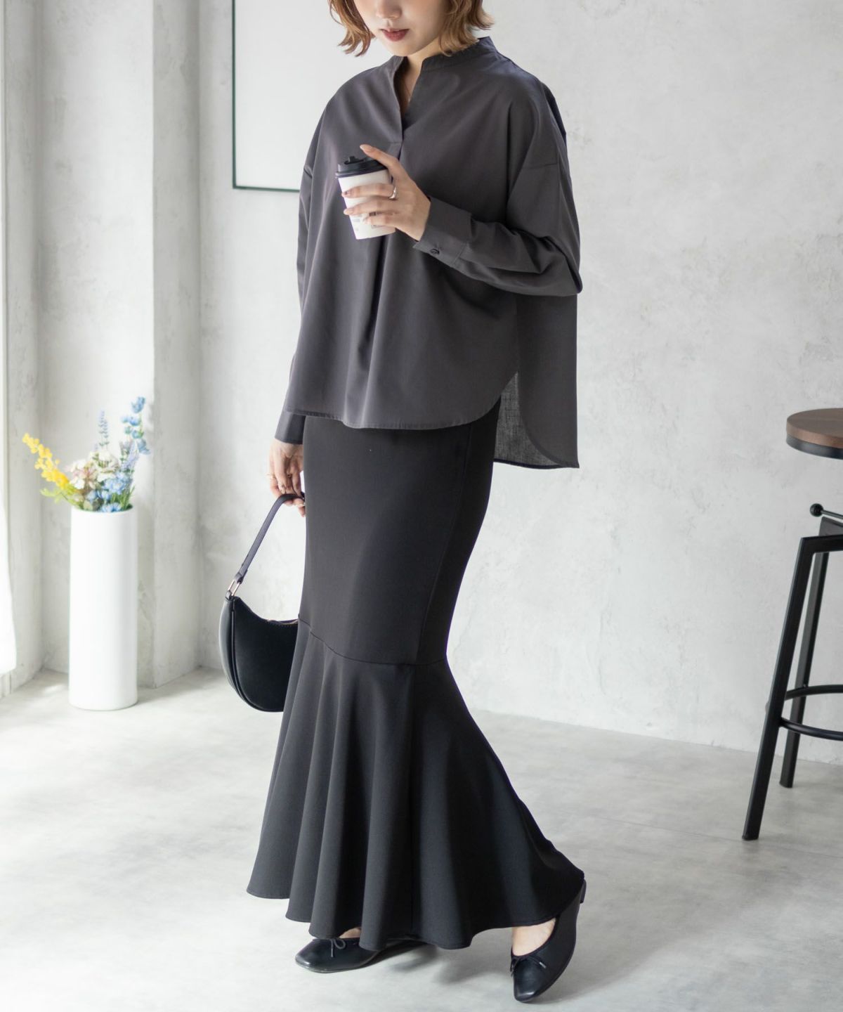 nAvy スキッパーブラウス レディース