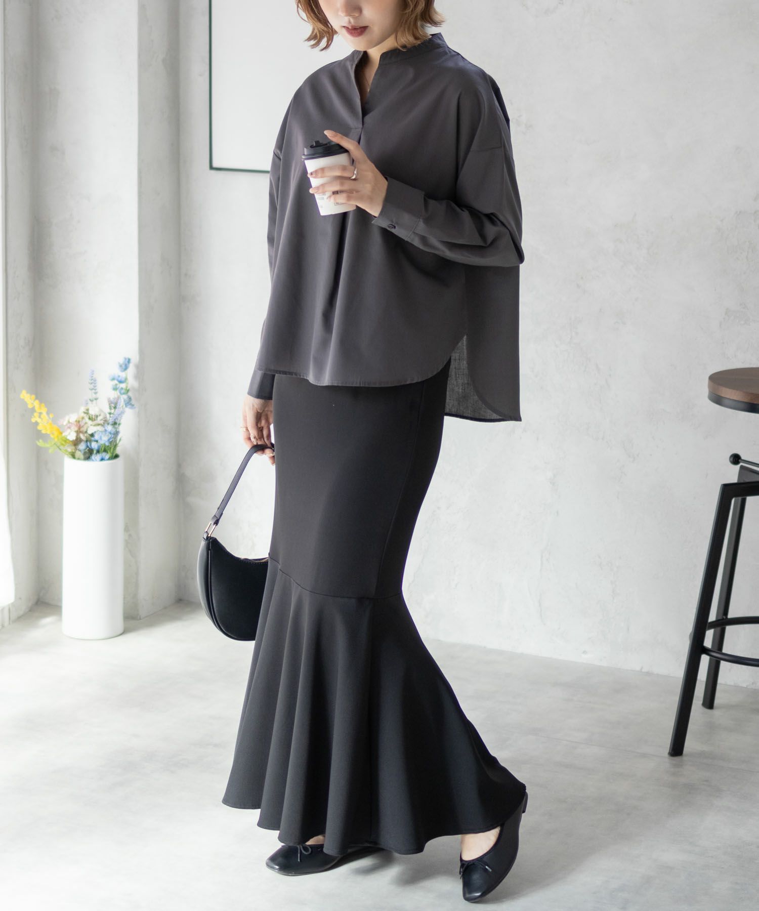 nAvy スキッパーブラウス レディース