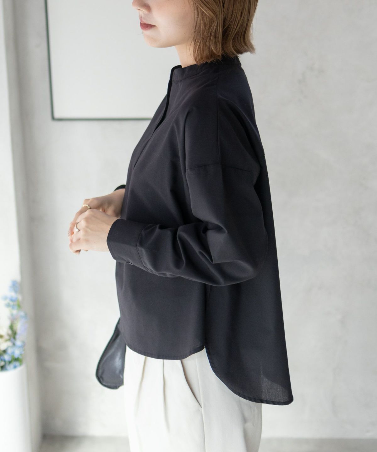 nAvy スキッパーブラウス レディース