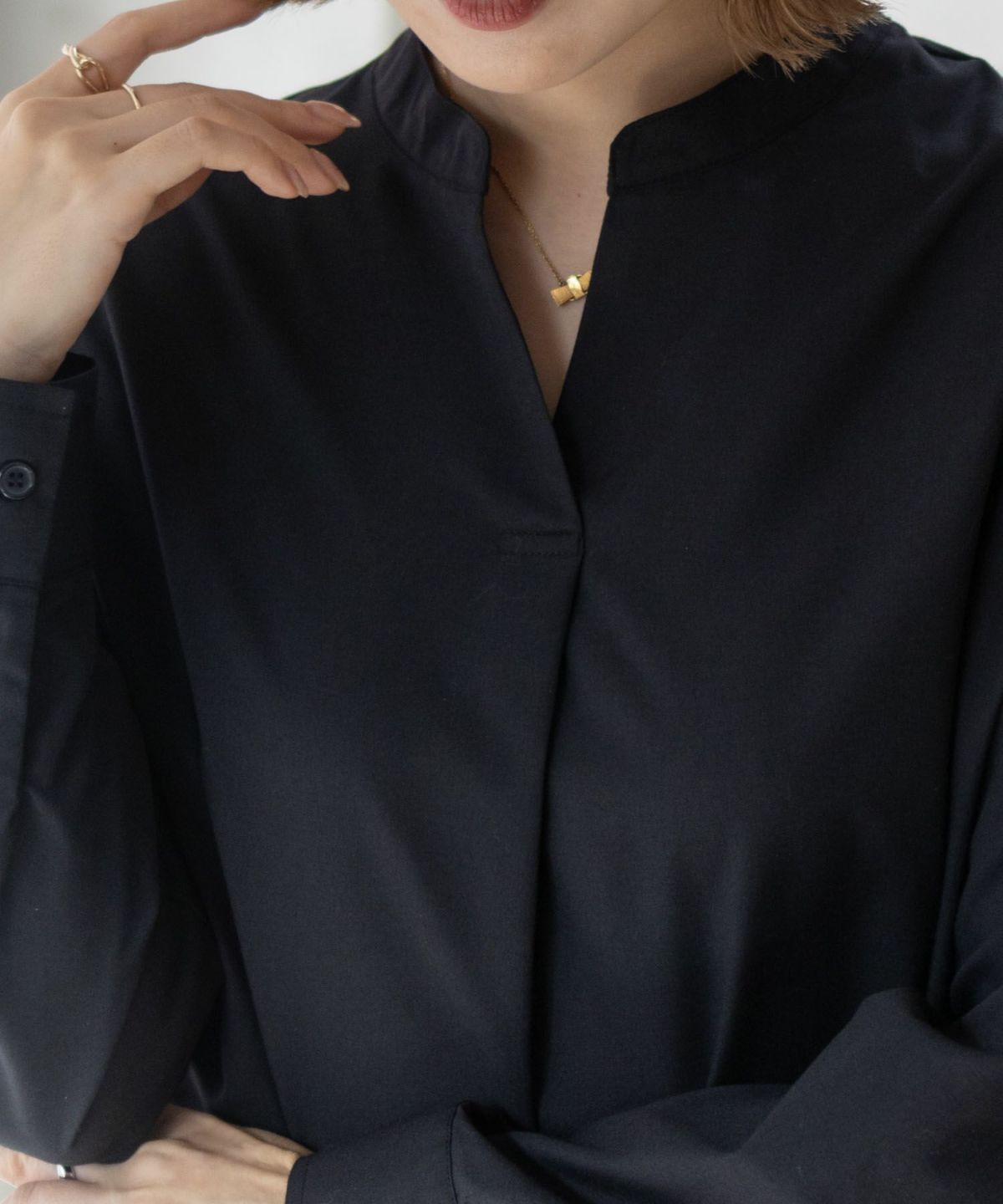 nAvy スキッパーブラウス レディース