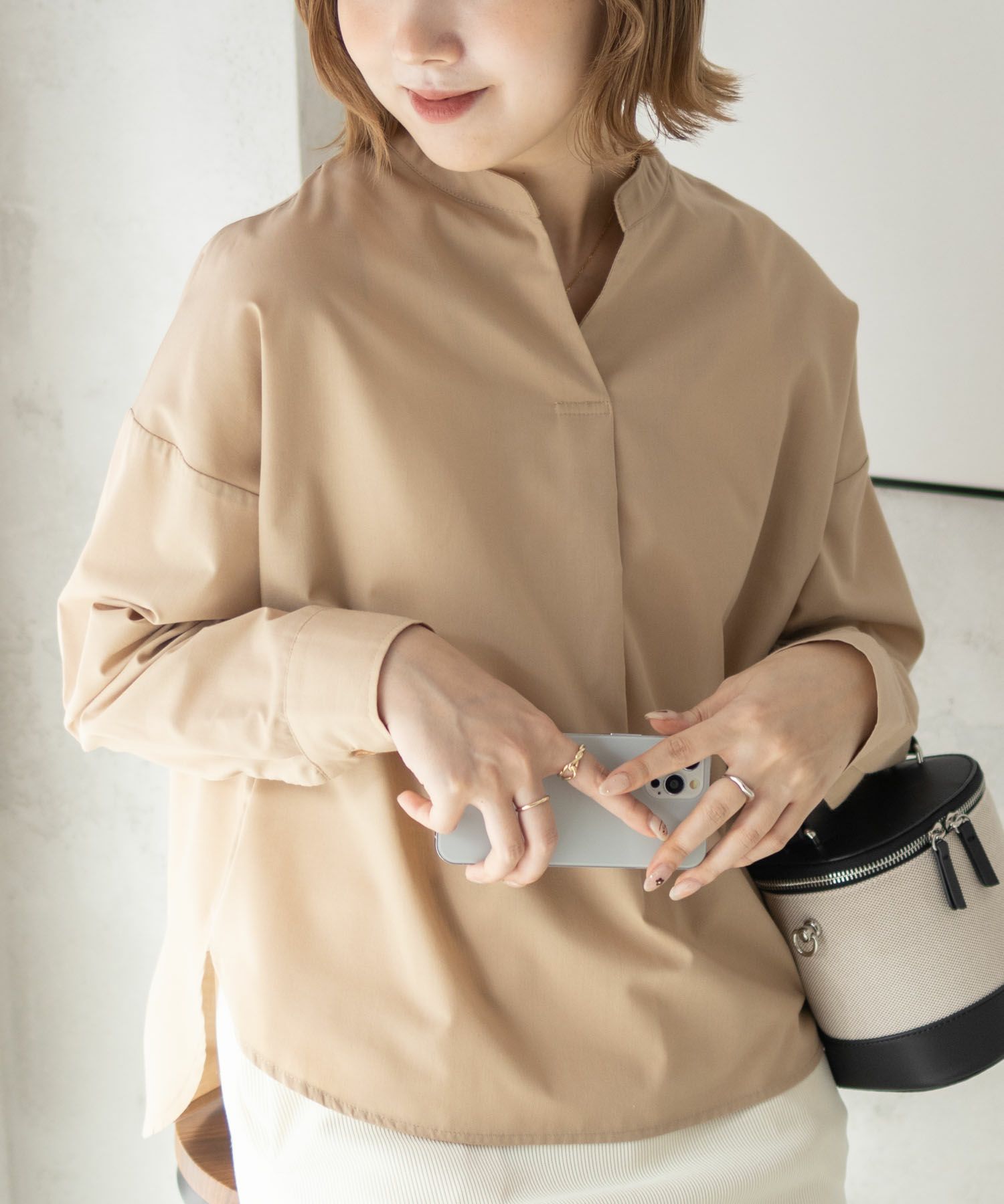 nAvy スキッパーブラウス レディース