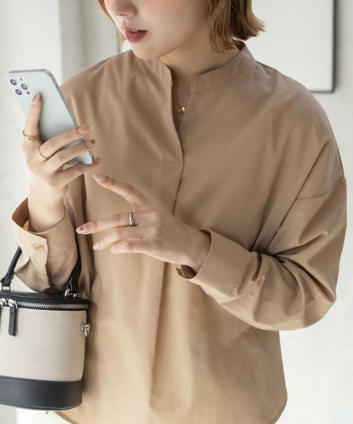 nAvy スキッパーブラウス レディース