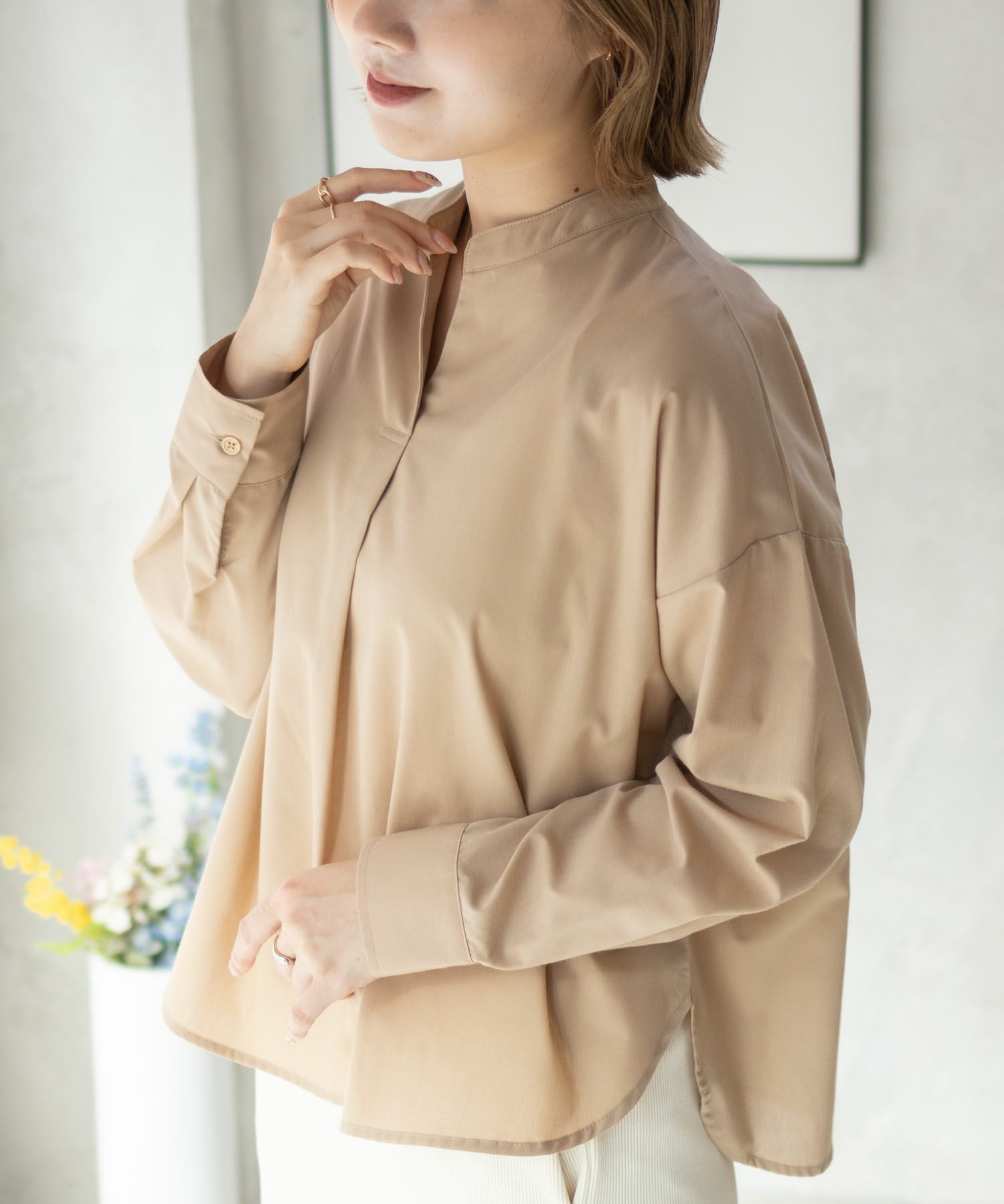 nAvy スキッパーブラウス レディース