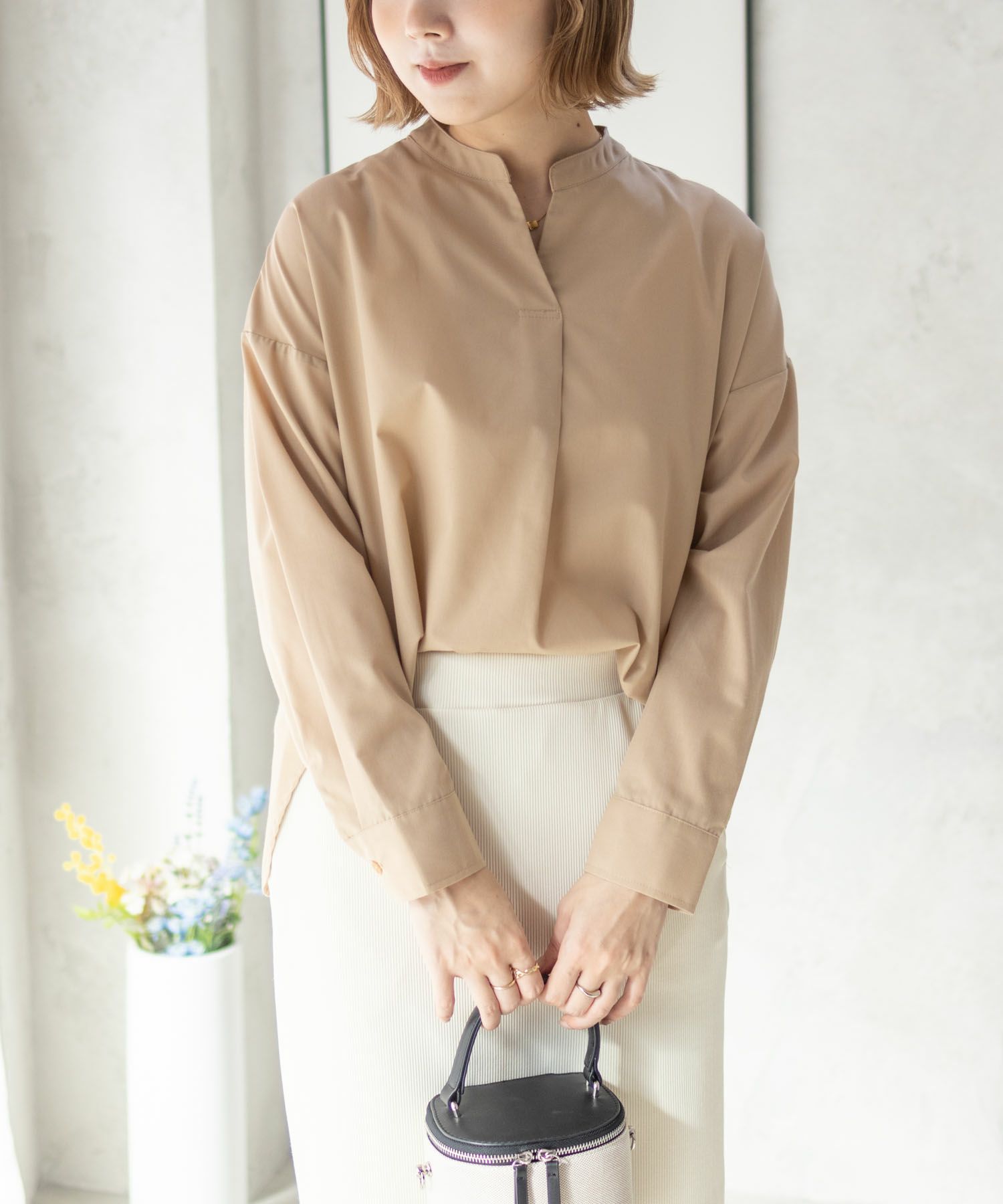 nAvy スキッパーブラウス レディース