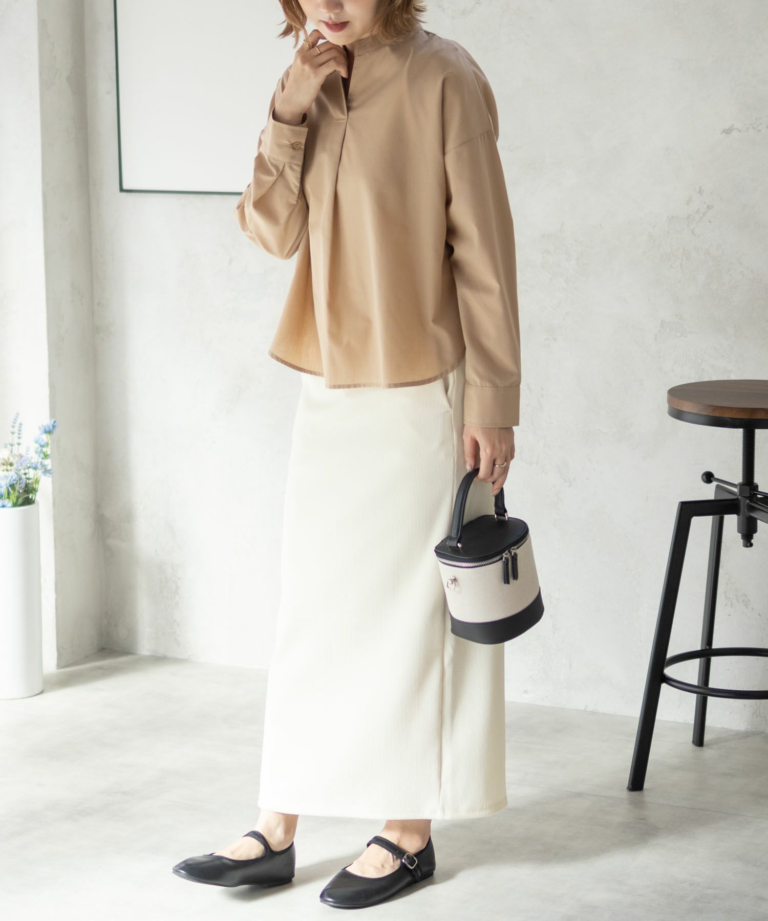 nAvy スキッパーブラウス レディース