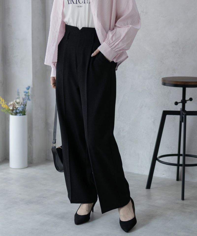 nAvy  ハイウエストワイドストレートパンツ レディース商品画像-2