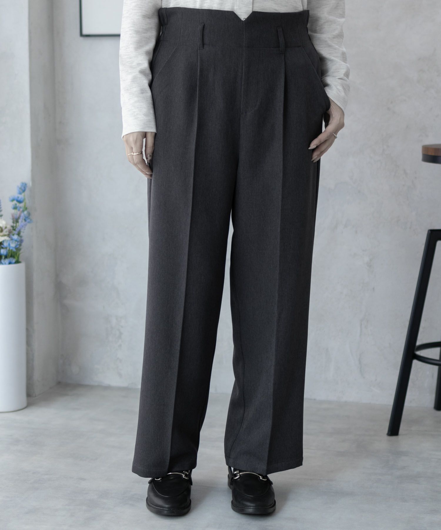 nAvy  ハイウエストワイドストレートパンツ レディース商品サムネイル-6