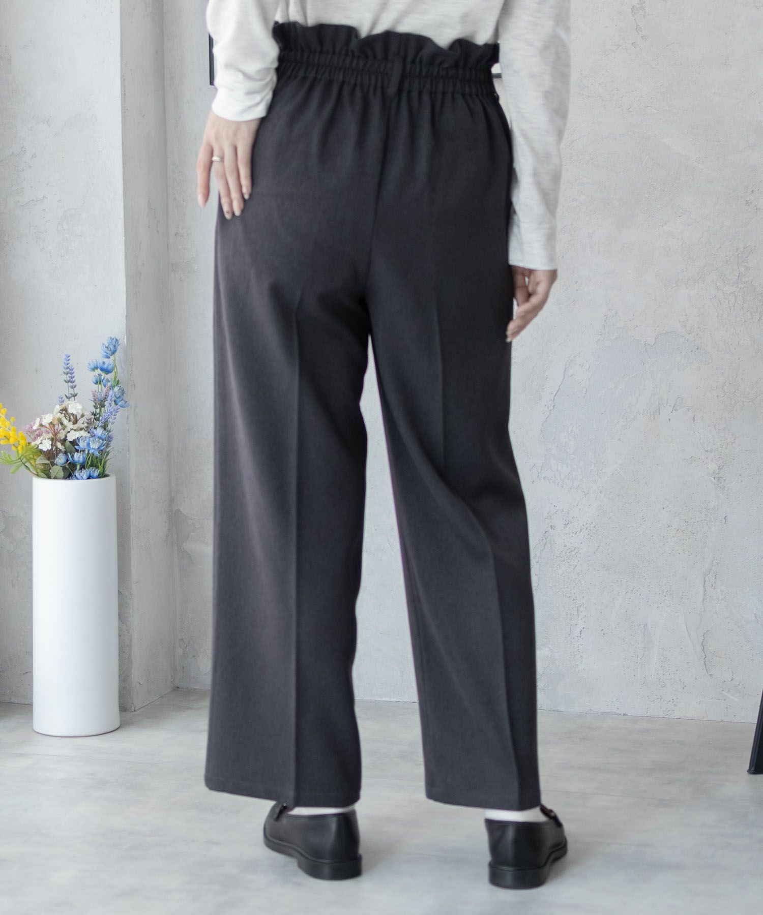 nAvy ハイウエストワイドストレートパンツ レディース