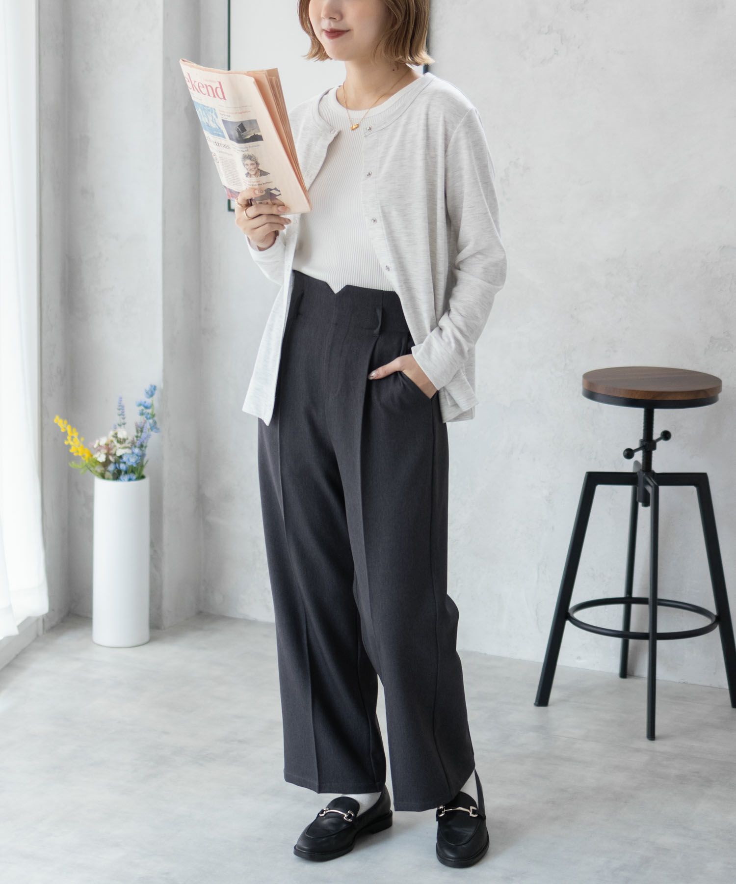 nAvy  ハイウエストワイドストレートパンツ レディース商品サムネイル-9