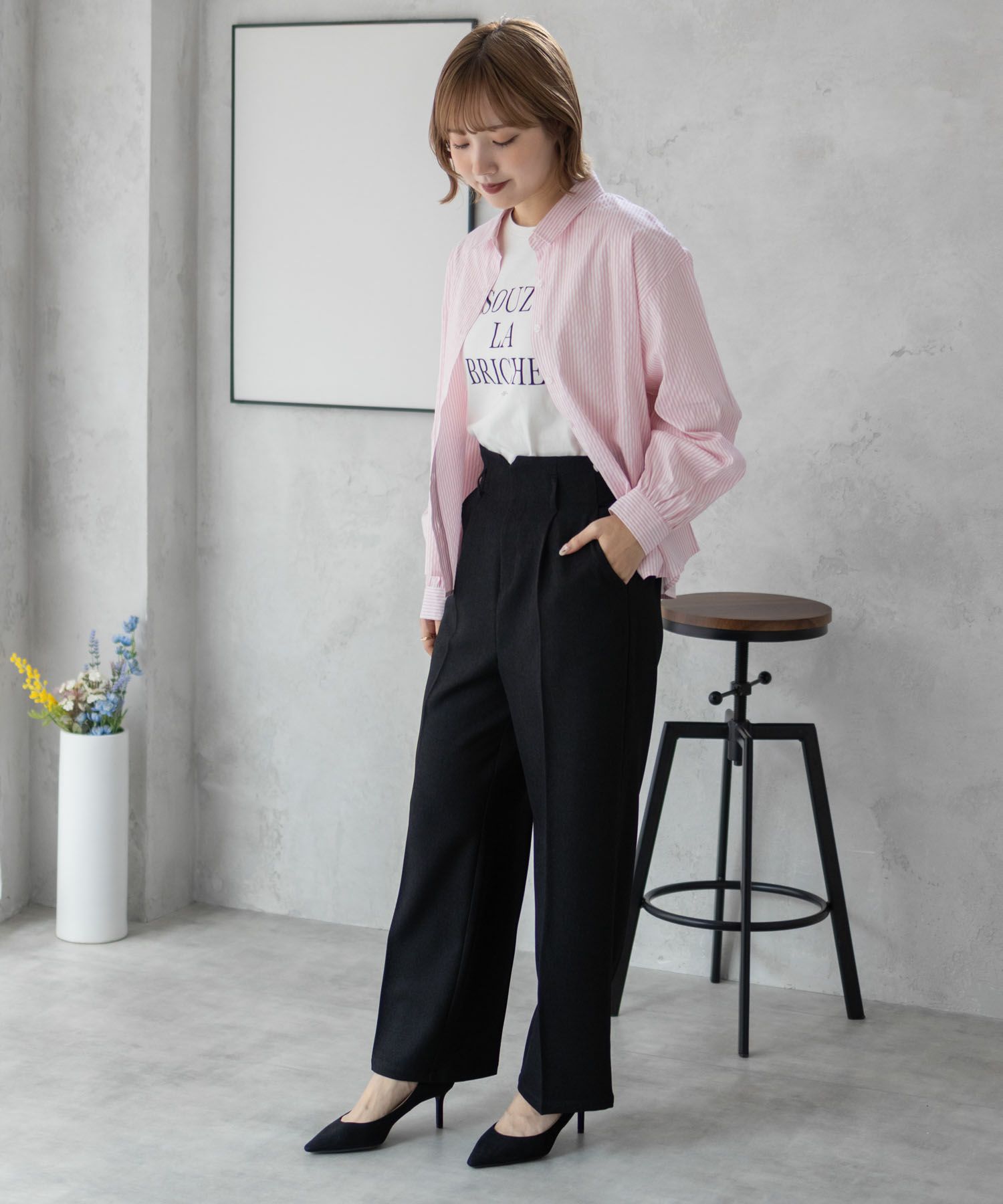 nAvy  ハイウエストワイドストレートパンツ レディース商品サムネイル-23